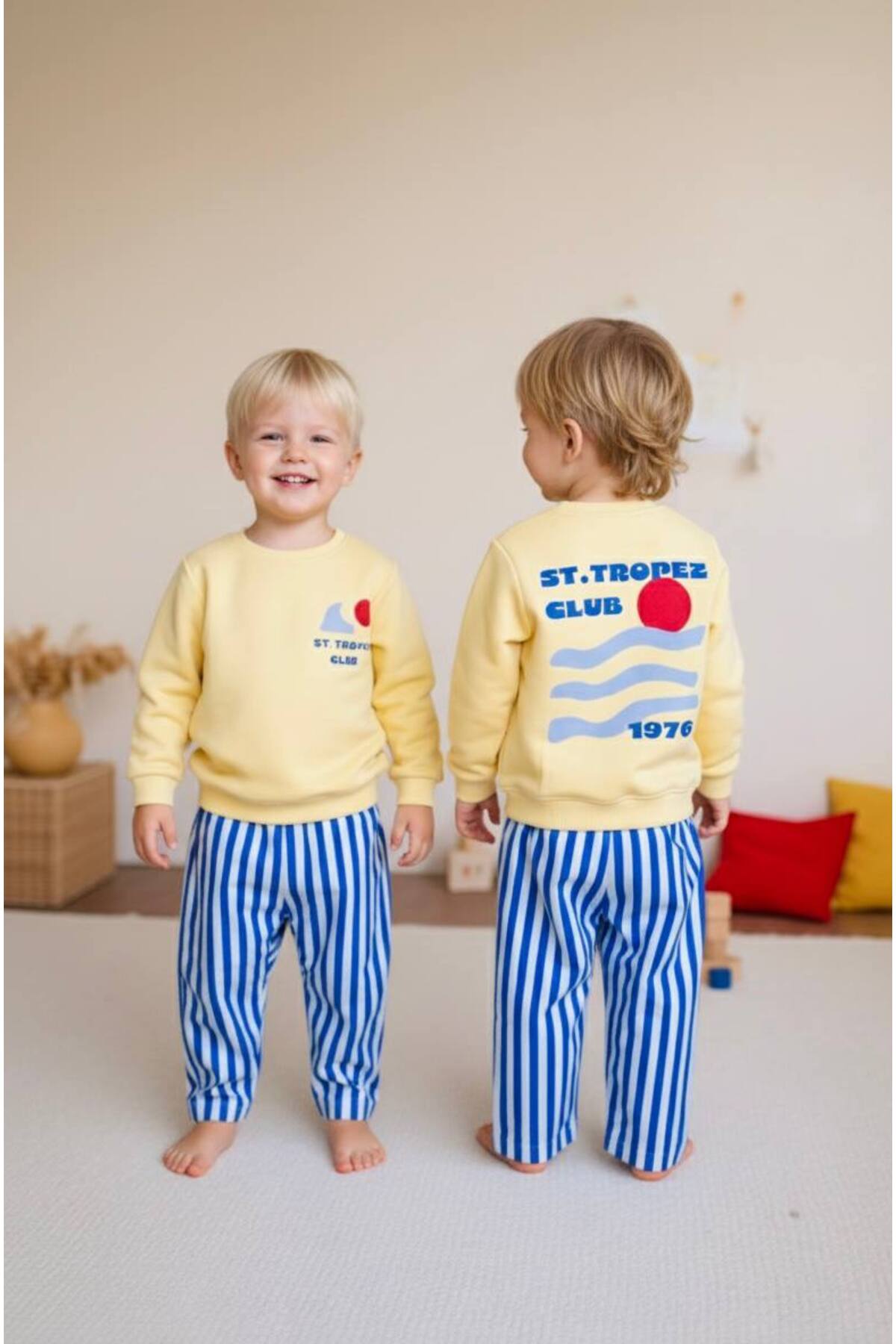 Erkek Çocuk ST.TROPEZ CLUB Sweatshirt ve Dokuma Pantolon Takım