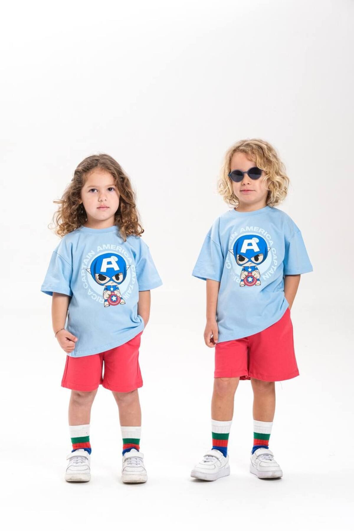 Unisex Disney Captain America Baskılı Alt Üst Takım