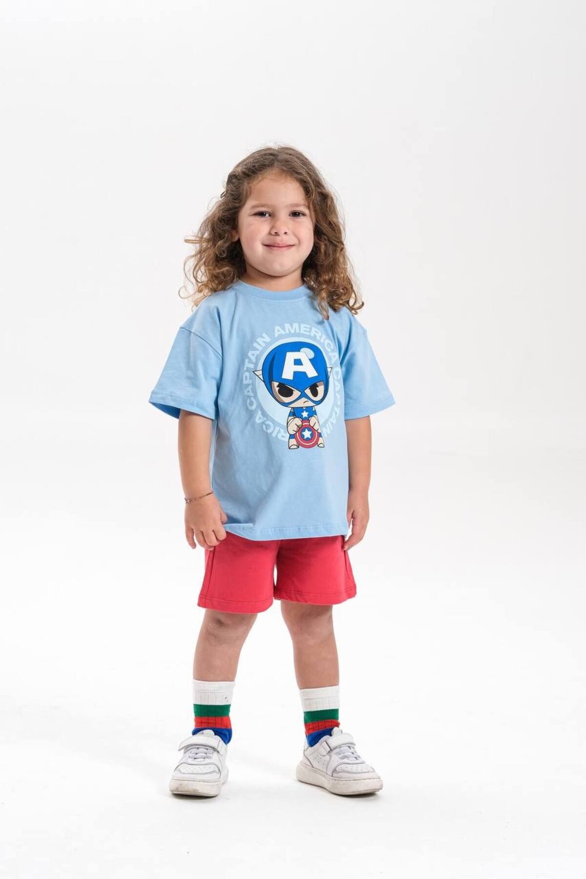 Unisex Disney Captain America Baskılı Alt Üst Takım