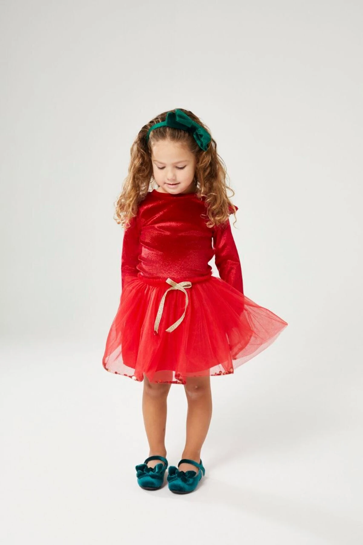 Kız Çocuk Tütü Etekli Yılbaşı Takımı