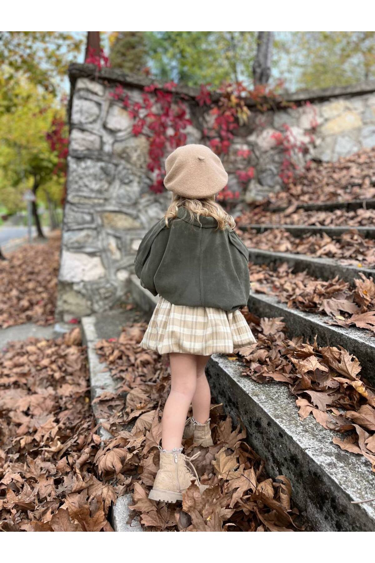 Kız Çocuk Ekose Balon Etek