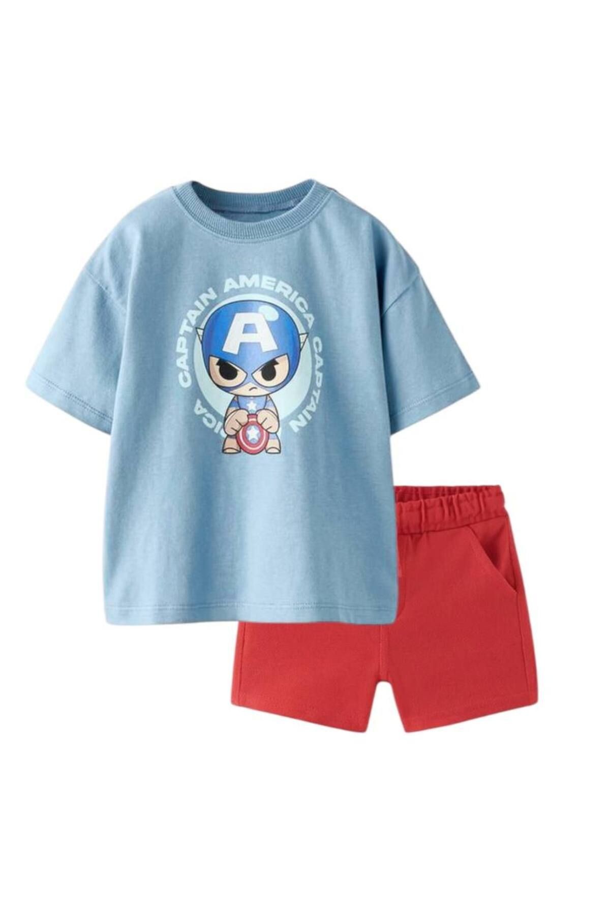Unisex Disney Captain America Baskılı Alt Üst Takım