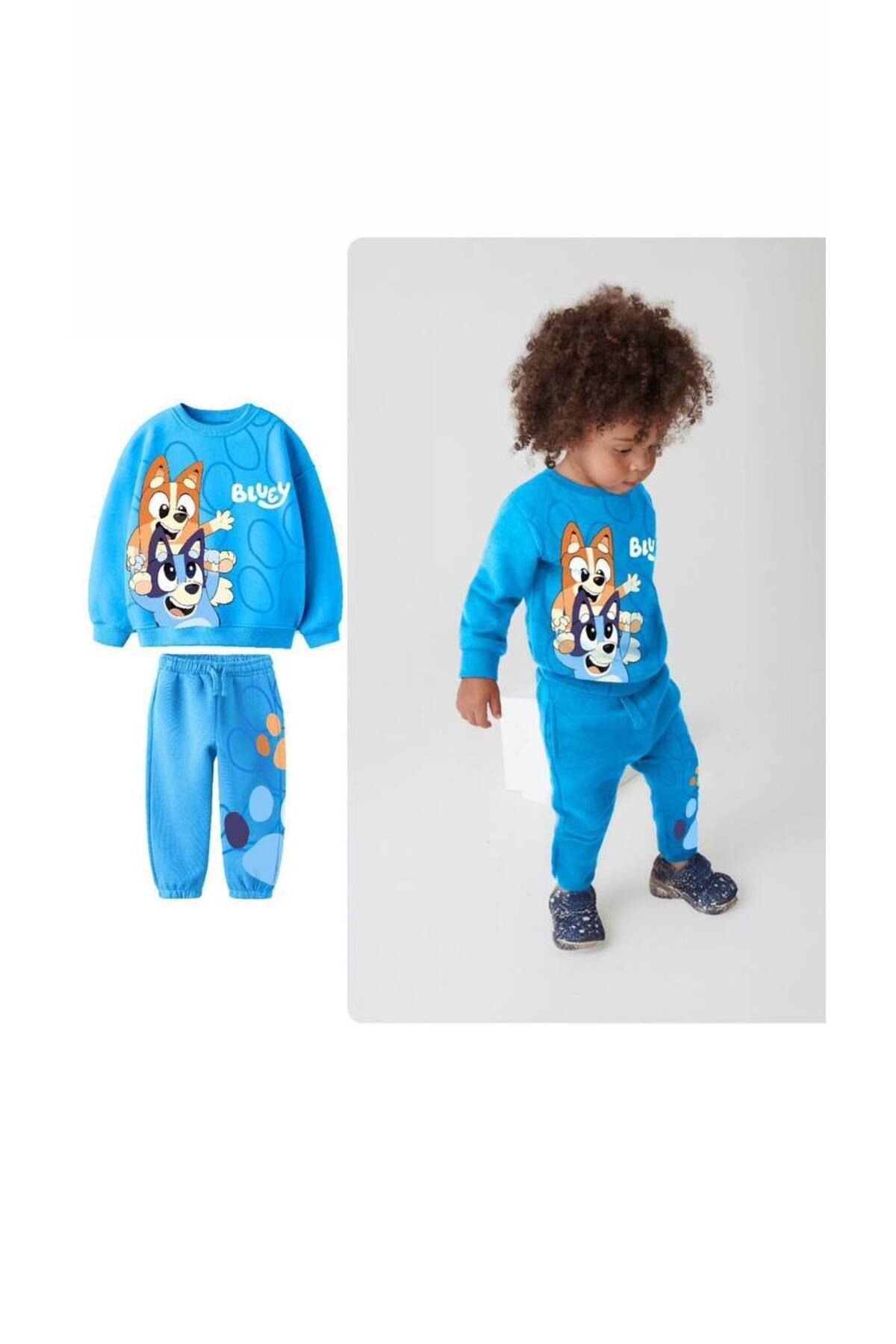 Bluey Baskılı Unisex 3 İplik Eşofman Takım