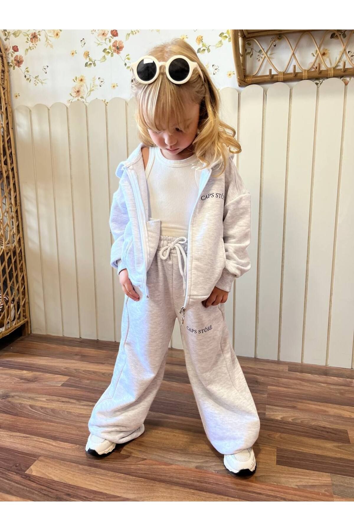 Unisex Kapüşonlu Basic Gri Alt Üst Takım