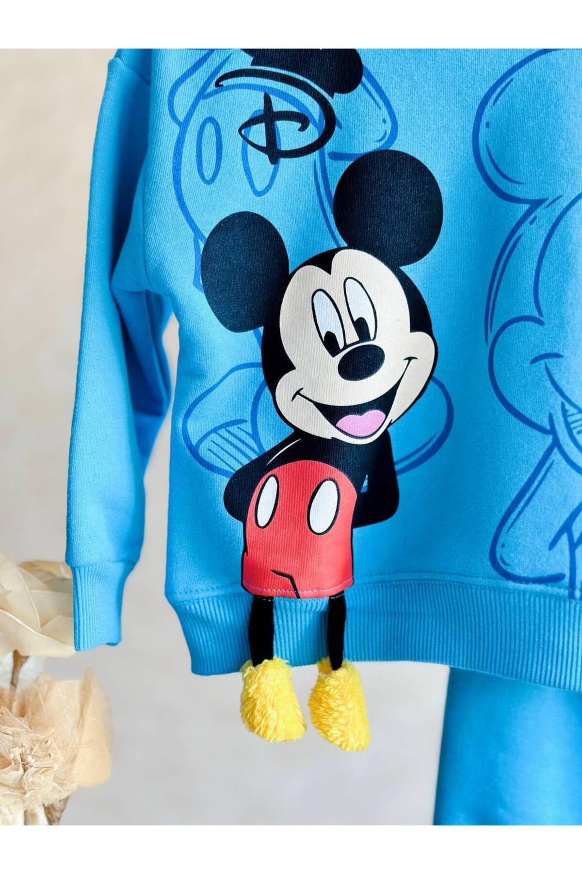 Erkek Çocuk Mickey Mouse Sallanan Bacak Detaylı Alt Üst Takım