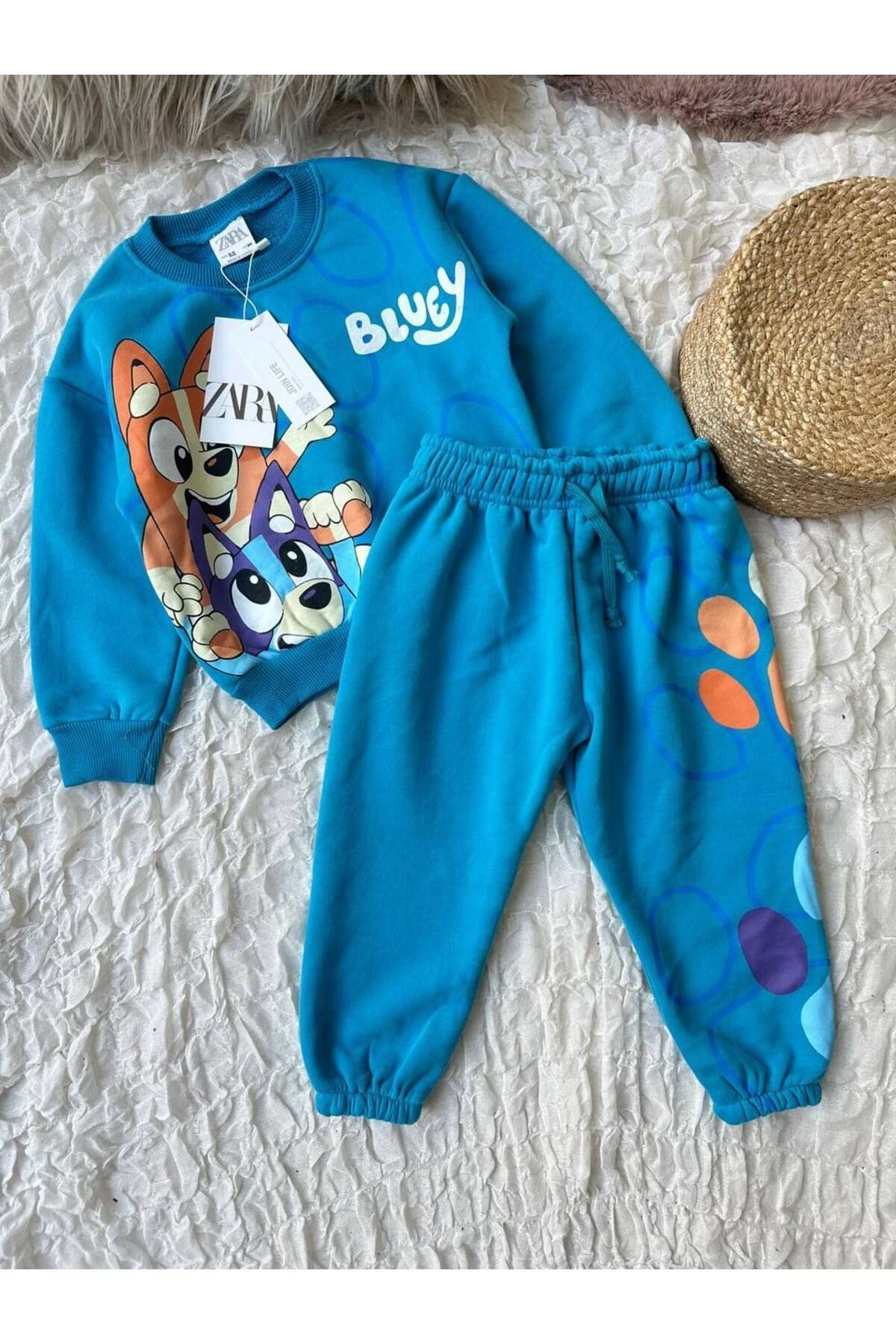 Bluey Baskılı Unisex 3 İplik Eşofman Takım