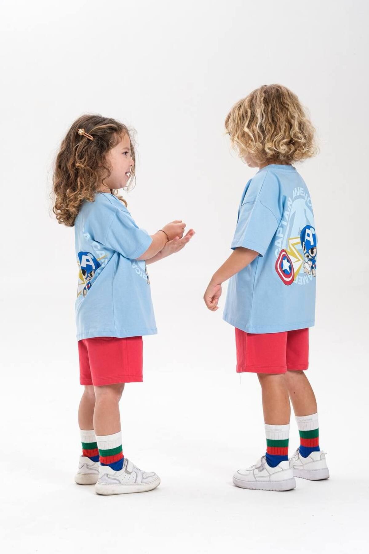 Unisex Disney Captain America Baskılı Alt Üst Takım
