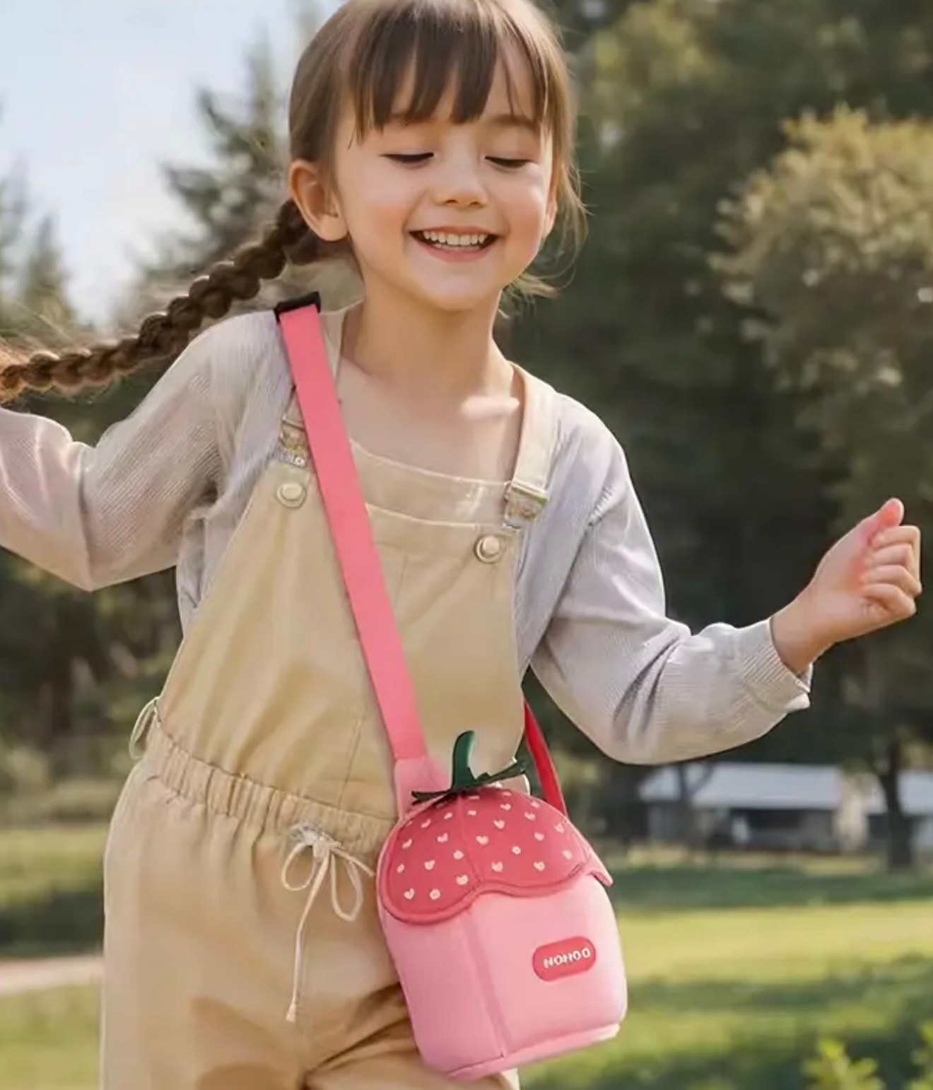 Kız Çocuk Çilek Şekilli Çapraz Çanta