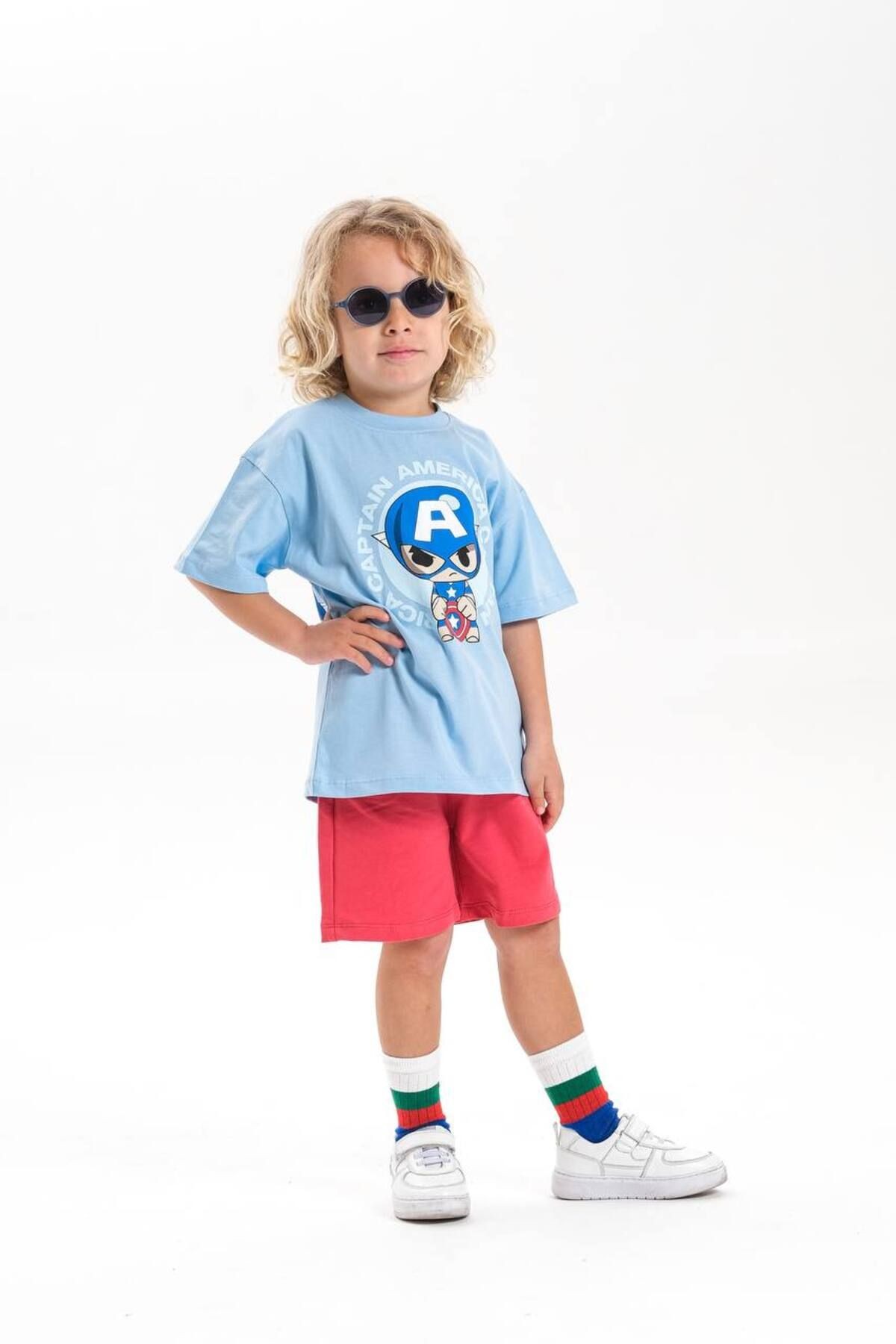 Unisex Disney Captain America Baskılı Alt Üst Takım