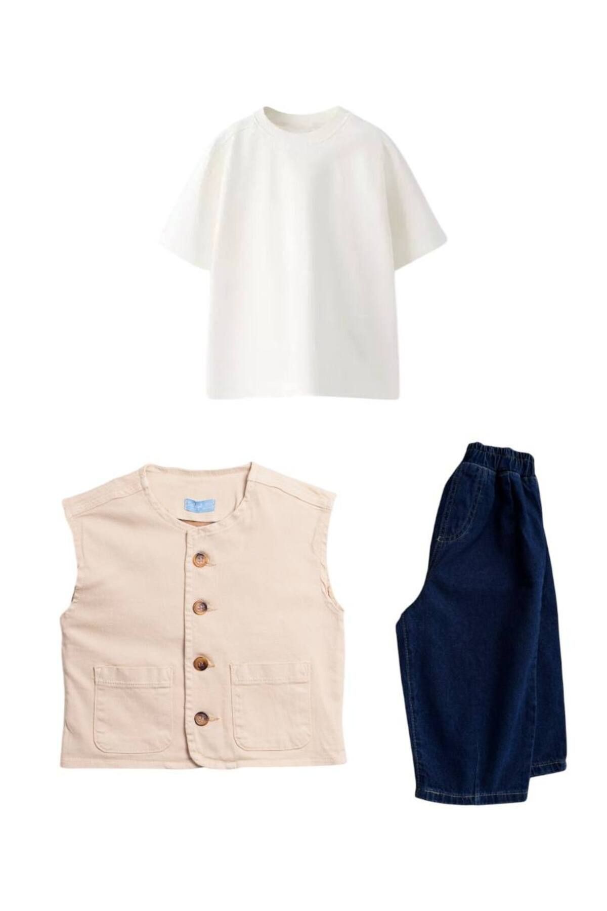 Laciel Paris Unisex Krem Çocuk Yelek