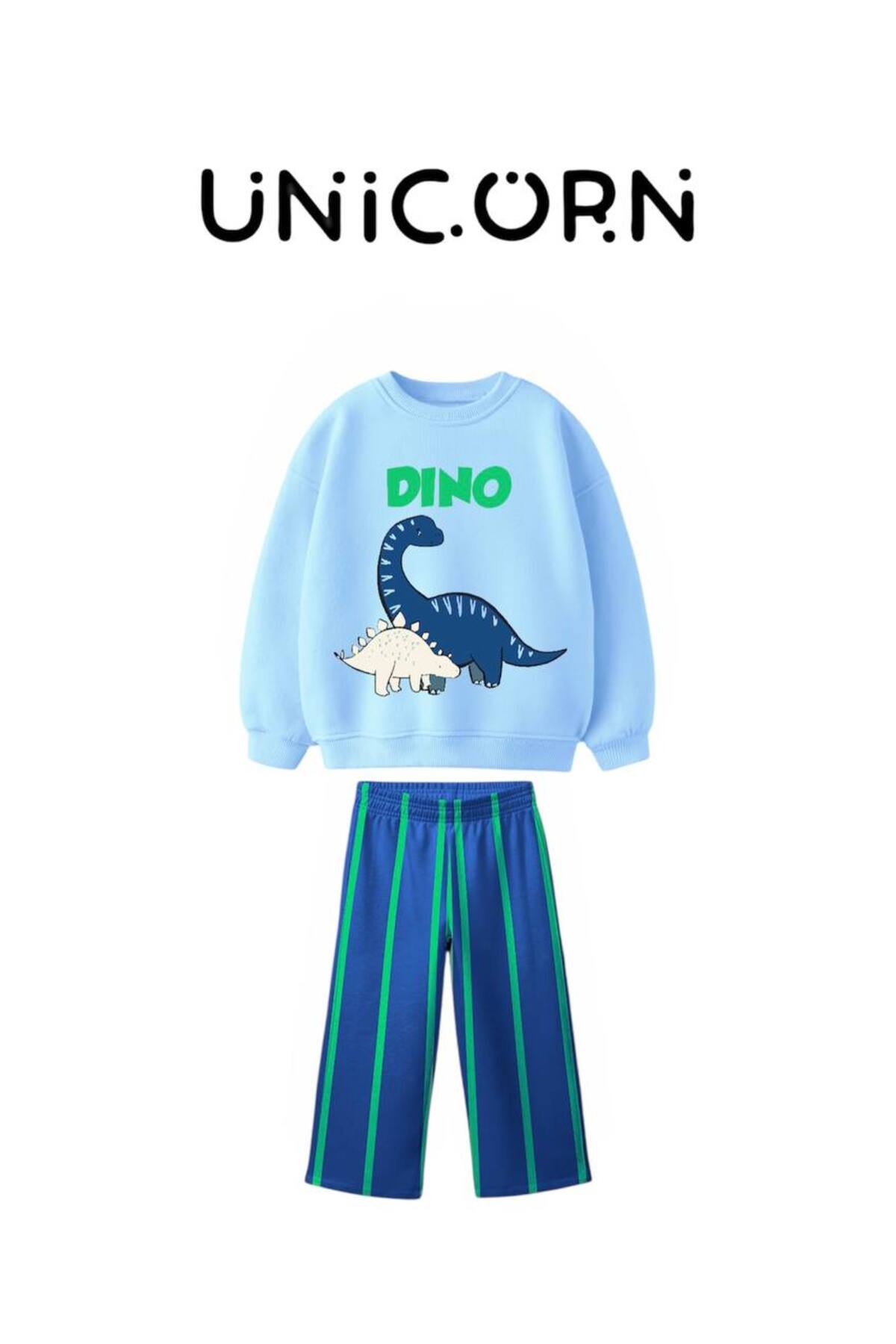 Erkek Çocuk Baskılı 3 İplik Kumaş Kanvas Pantolonlu Alt Üst Takım