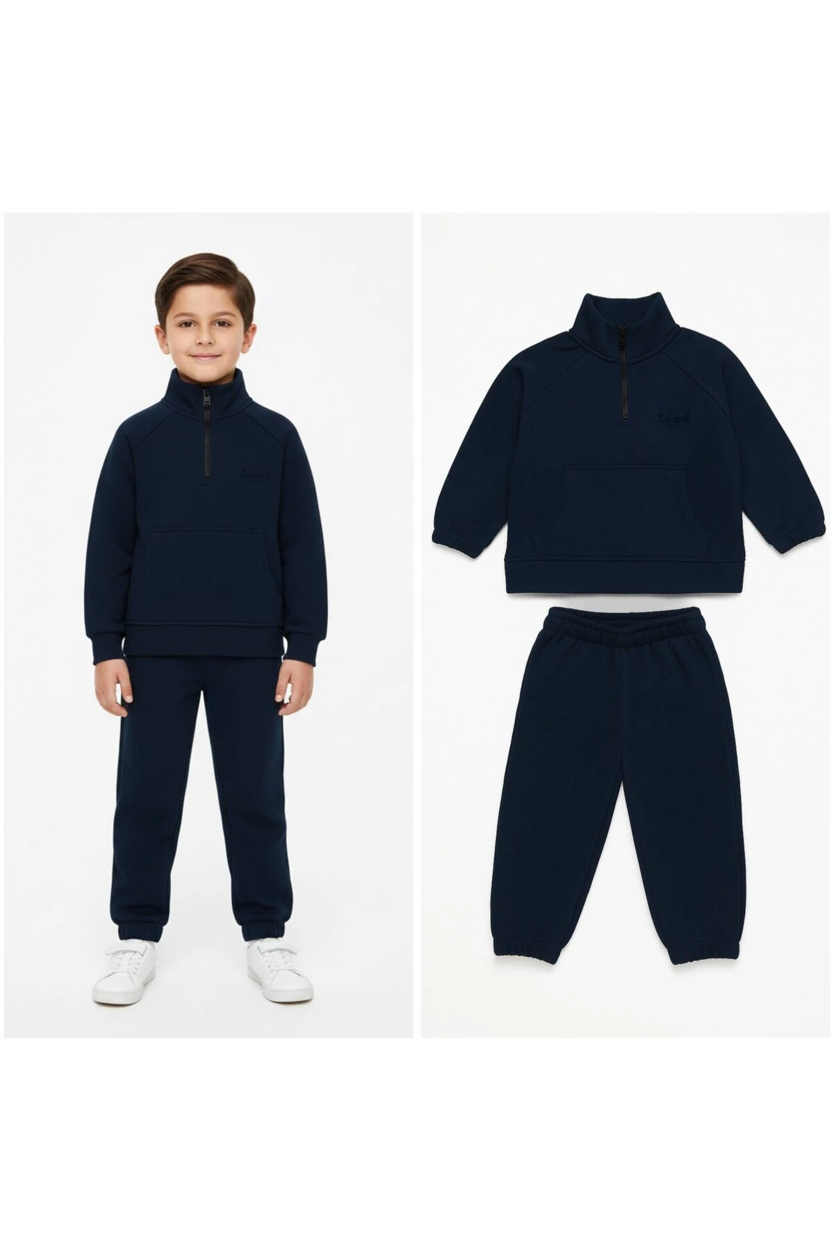 Laciel Paris Unisex Lacivert Dik Yaka Alt Üst Takım