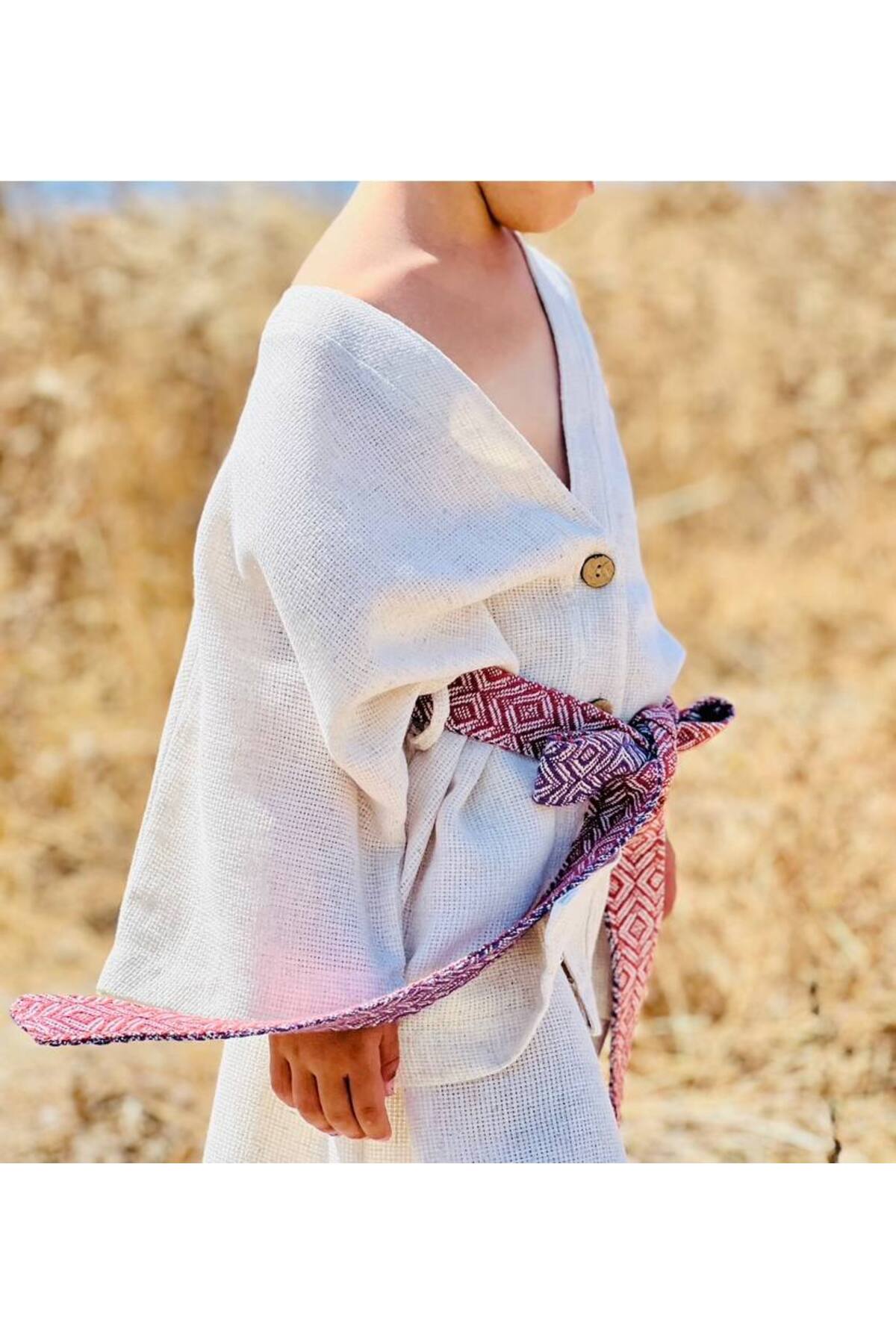 Kız Çocuk Kemer Detaylı Bohem Takım