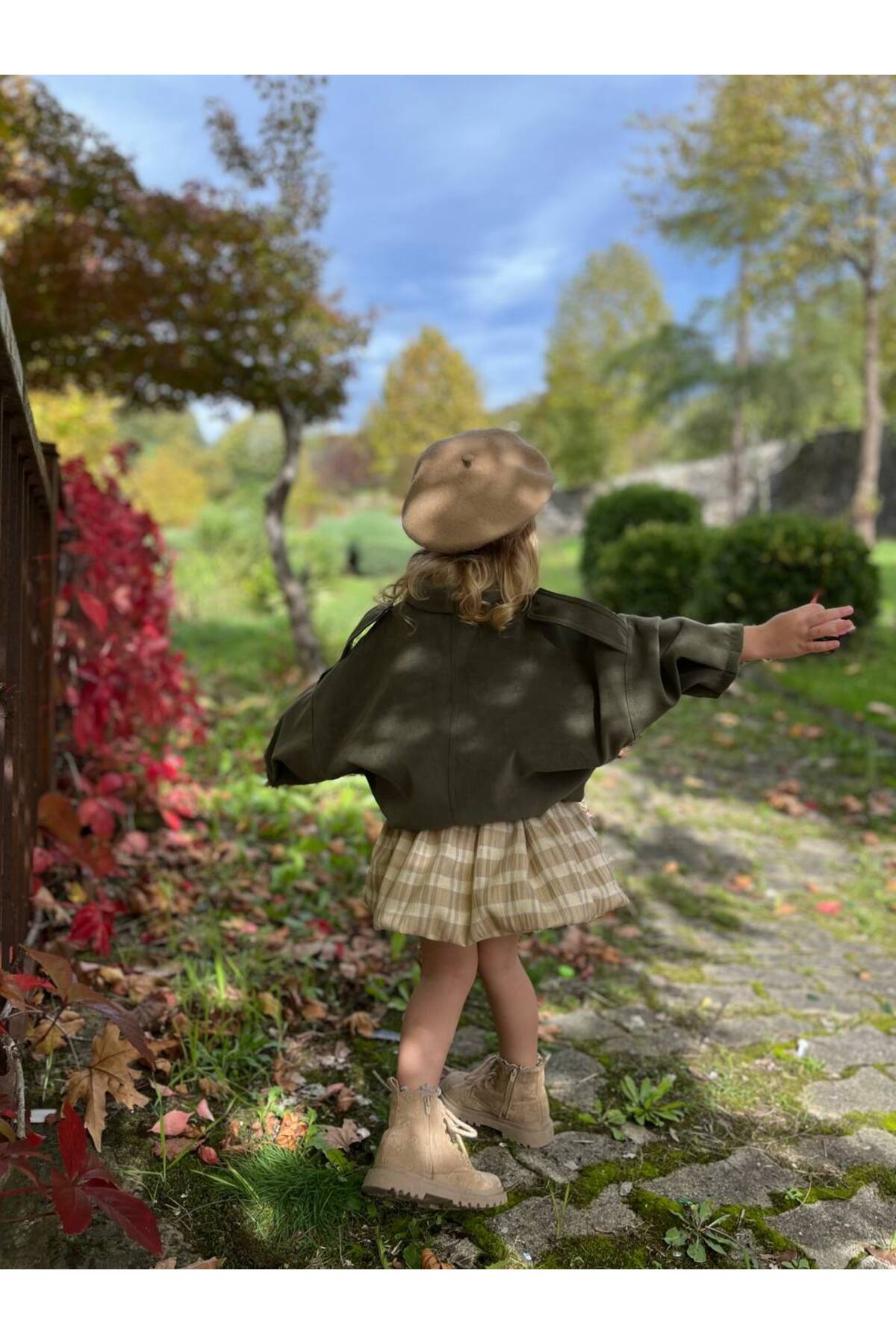 Kız Çocuk Ekose Balon Etek