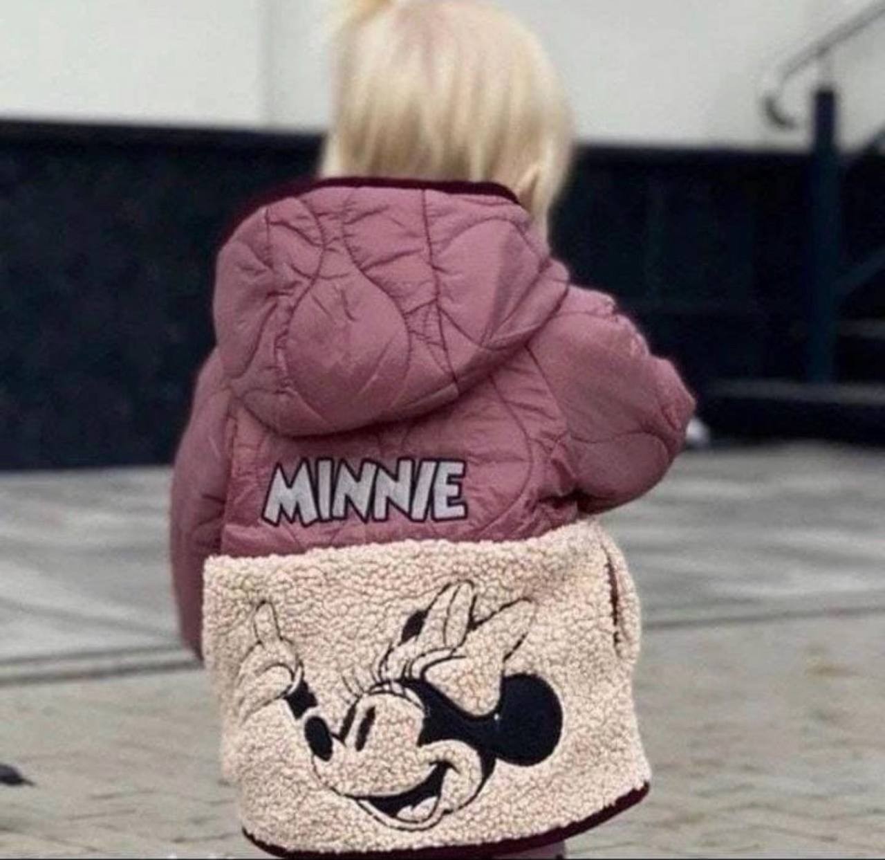 Minnie Mouse Disney Baskılı Suni Yünlü Kapitone Mont