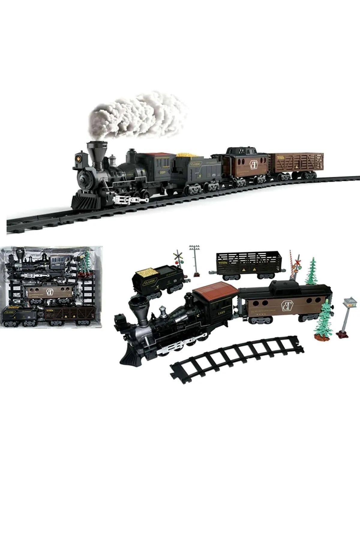 Işıklı Ve Sesli Classic Buharlı Tren Set 30 Parça 135 Cm Oyuncak