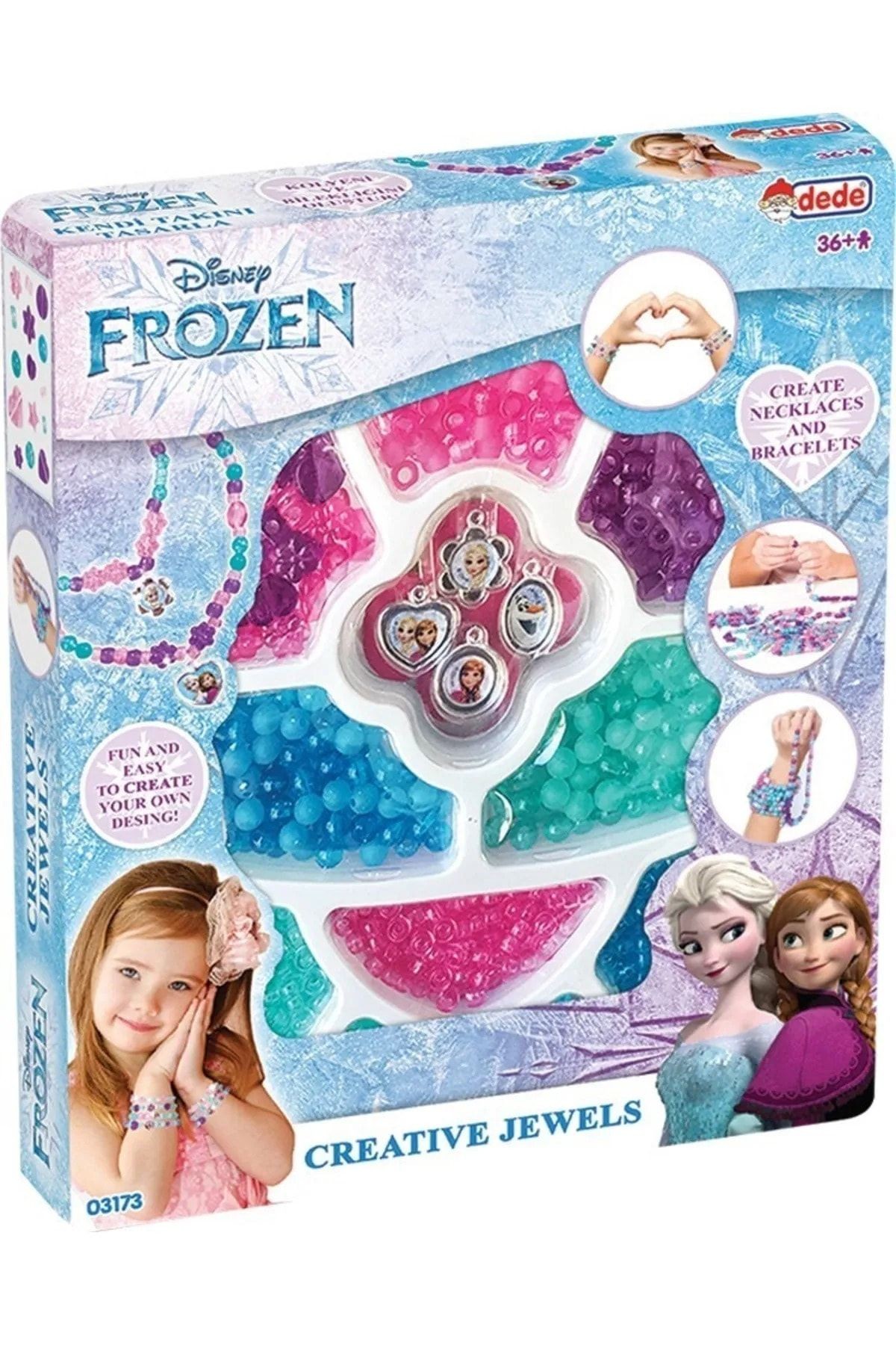 Lisanslı Frozen Kendi Takını Tasarla Oyuncak Takı Seti Bileklik&kolye Yap Kız Çocuk Hediyelik