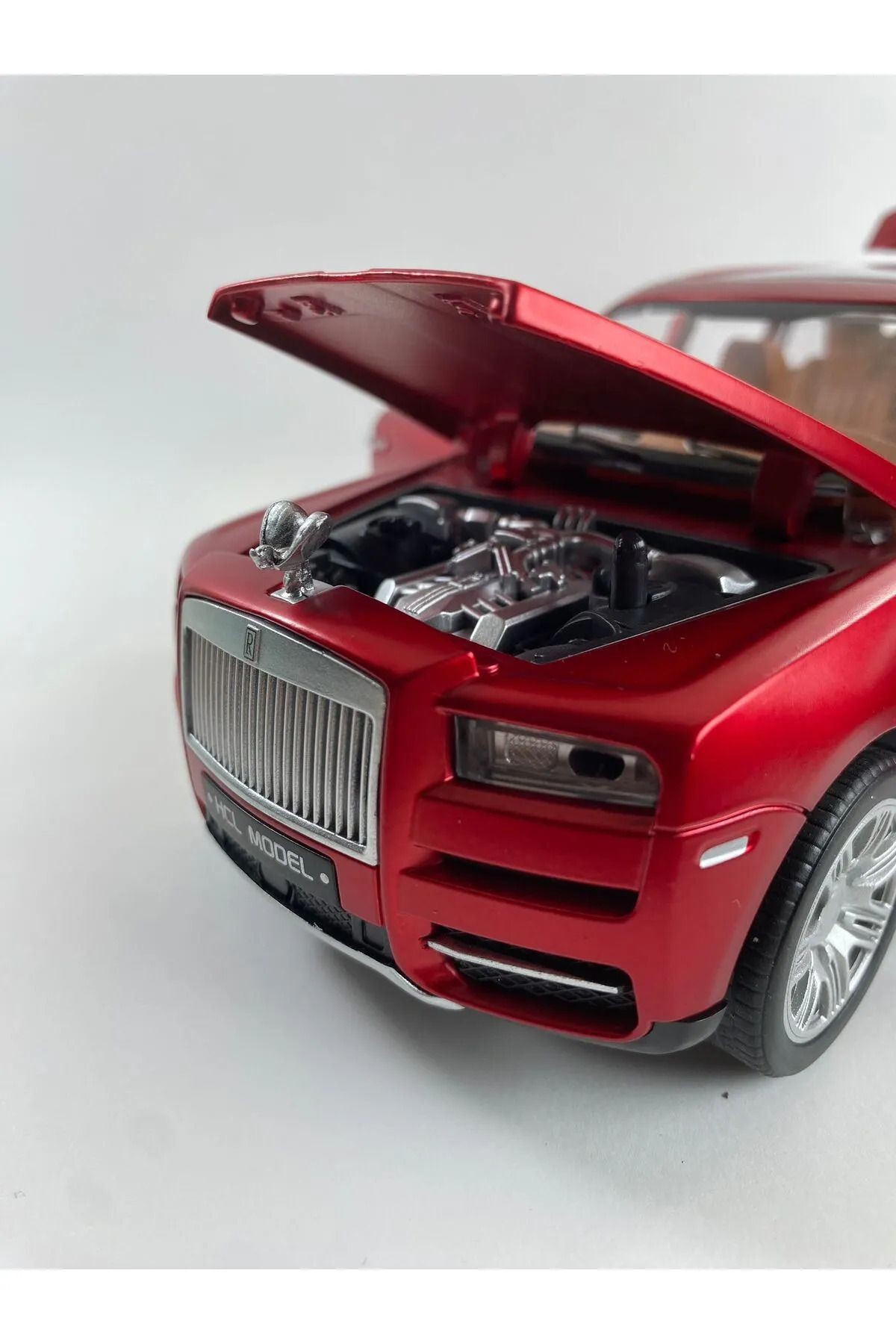 Metal Araba Rolls Royce Çek Bırak 1:22 Sesli Ve Işıklı Sanruflu Rr Araba Koleksiyon Aracı Kırmızı