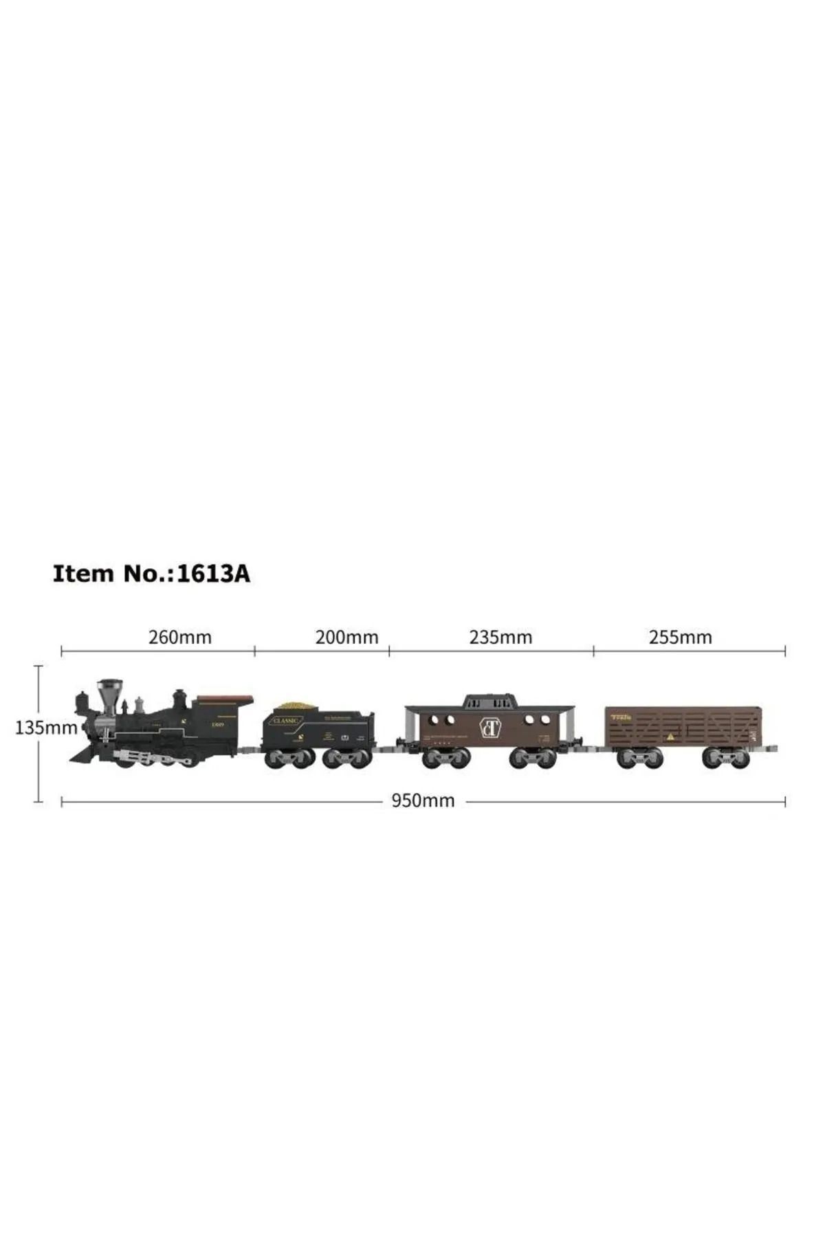 Işıklı Ve Sesli Classic Buharlı Tren Set 30 Parça 135 Cm Oyuncak