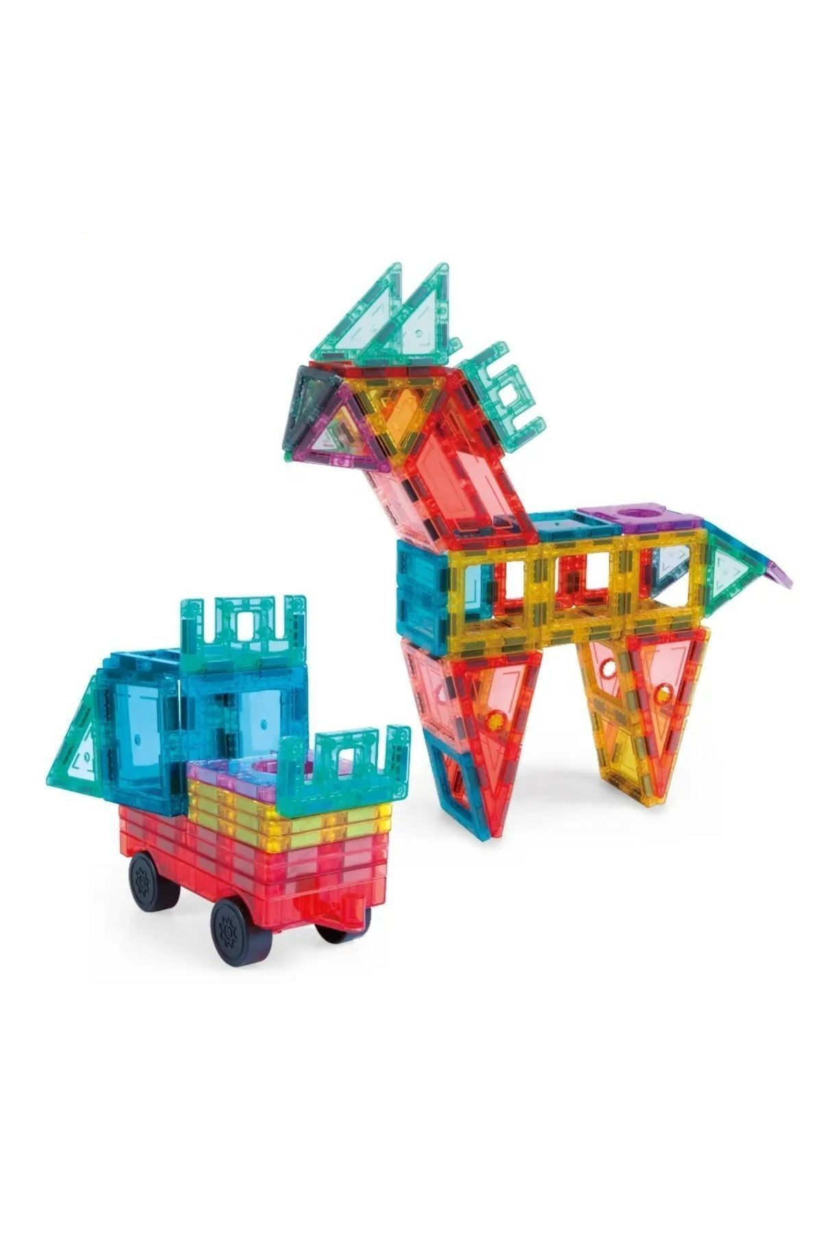 Zeka Geliştirici Magnetic Tiles Construction Blocks 66 Parça Magnetik Yapı Blok Oyuncak