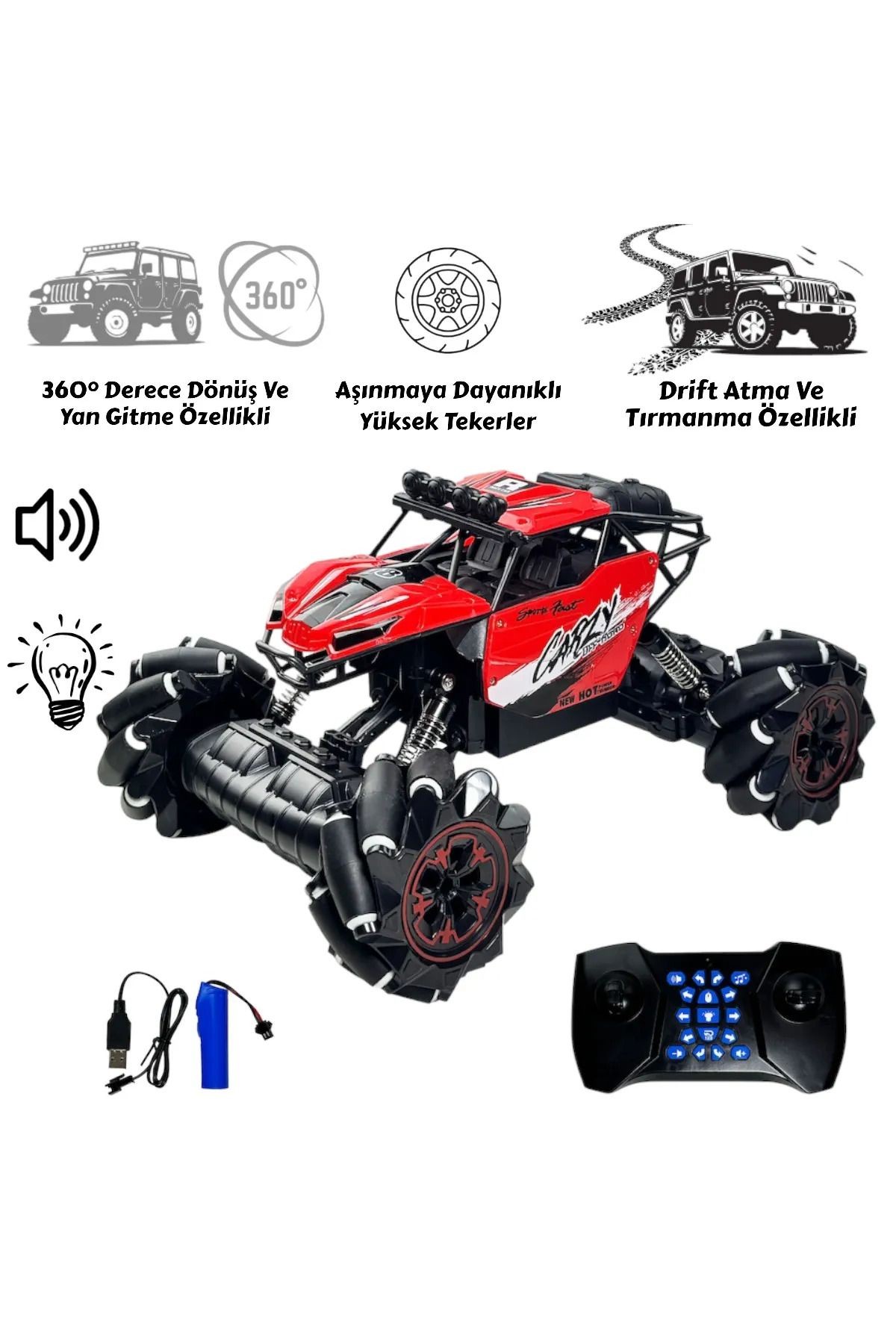 Uzaktan Kumandalı Full Fonksiyon Şarjlı 2.4 Ghz 1:16 Off Road Arazi Arabası Hediyelik