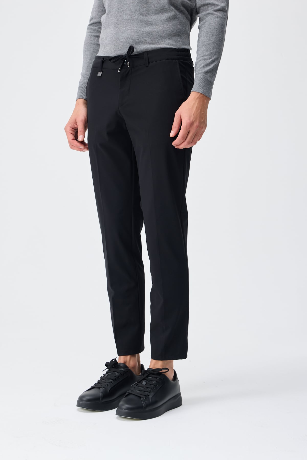 Poliamid Esnek Jogger Pantolon - Siyah