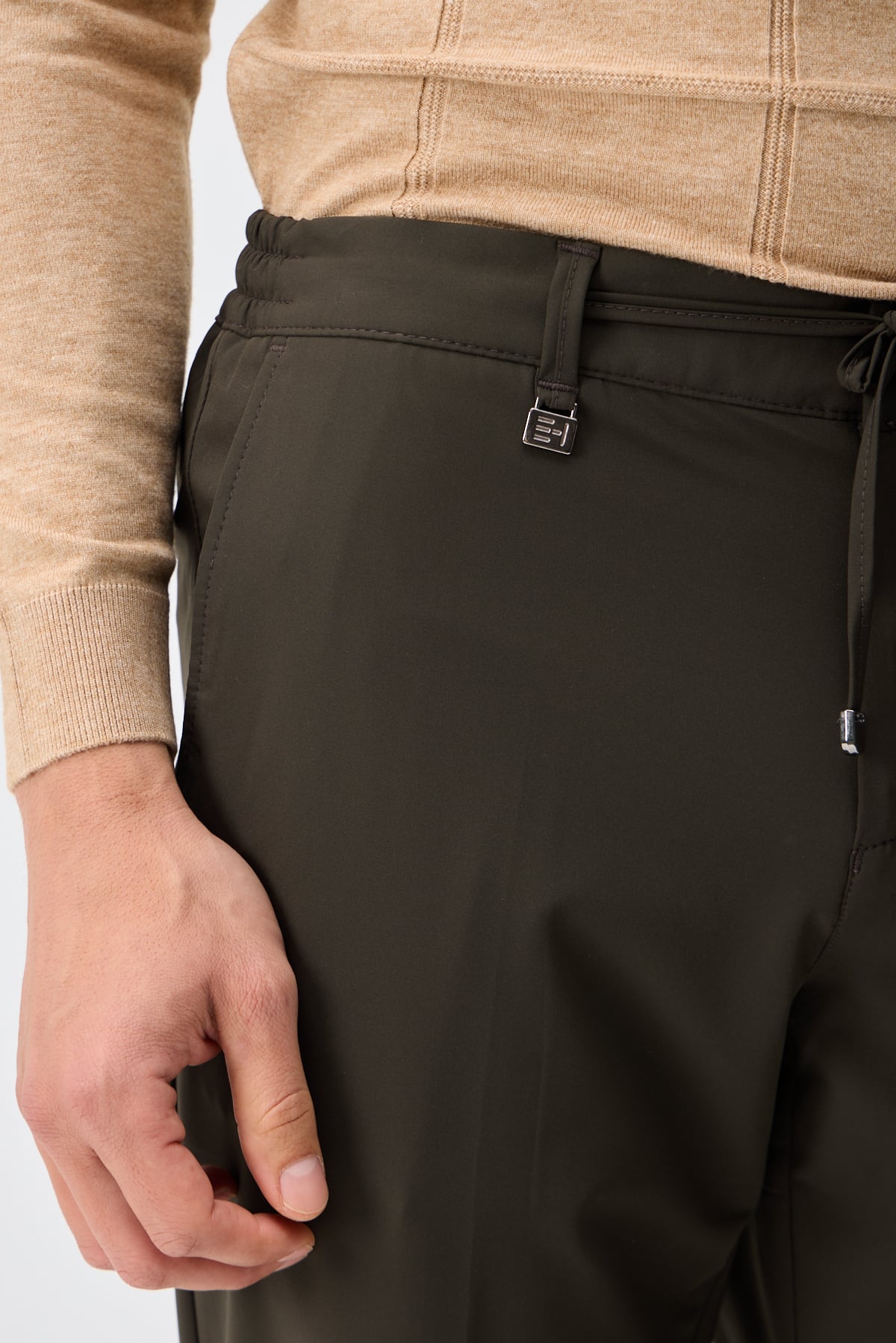 Poliamid Esnek Jogger Pantolon - Haki