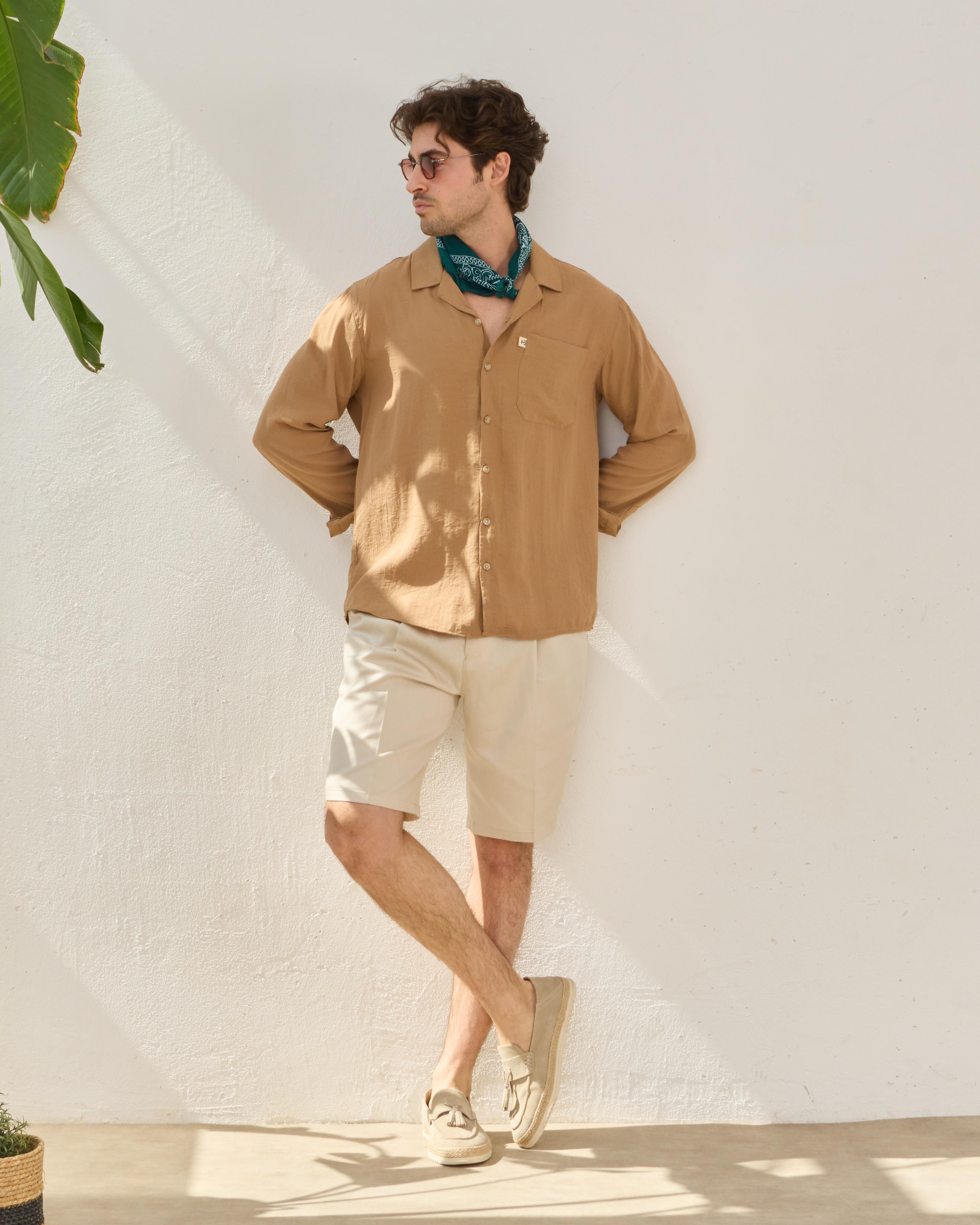 Loose Fit Salaş Gömlek - Kahverengi