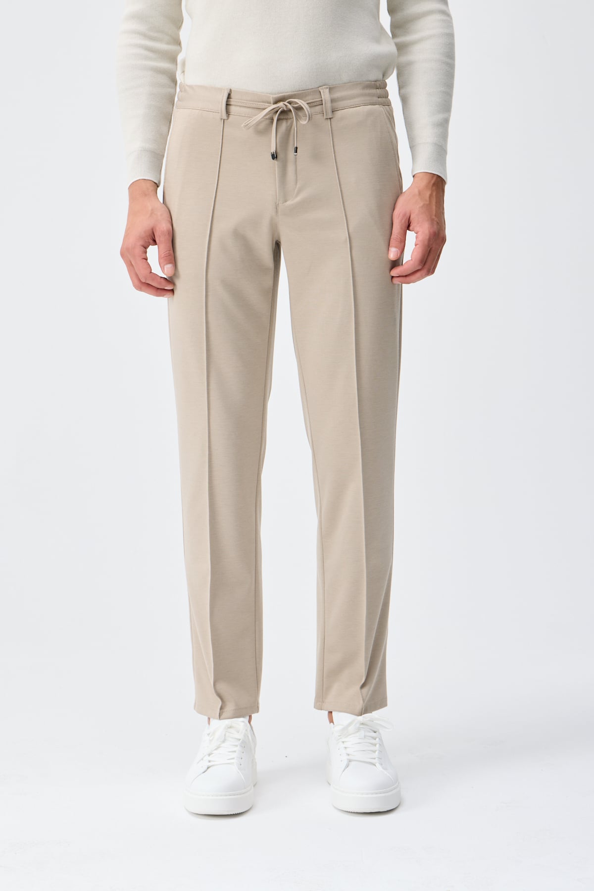Bi-Stretch Nervürlü Pantolon - Bej