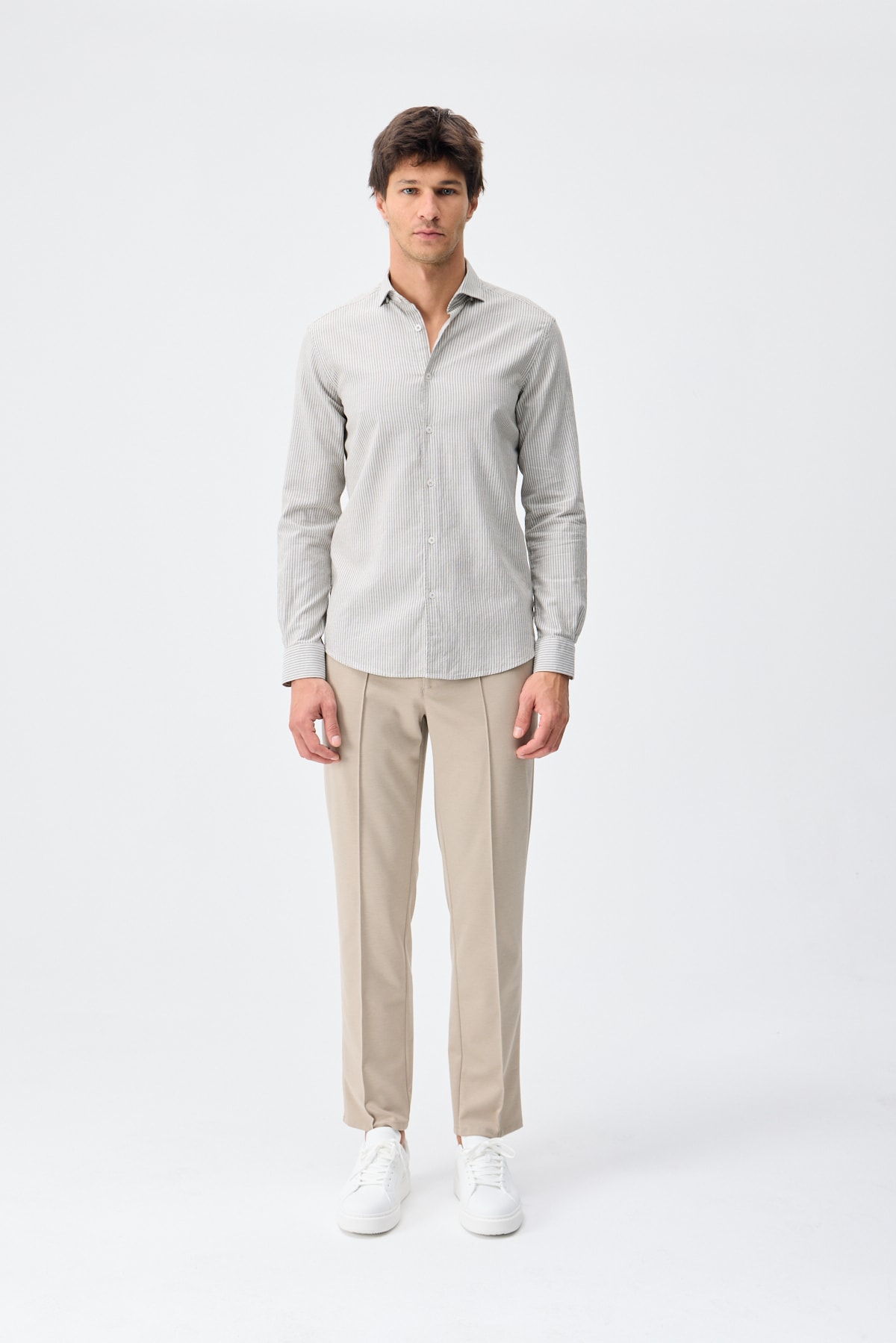 Bi-Stretch Nervürlü Pantolon - Bej