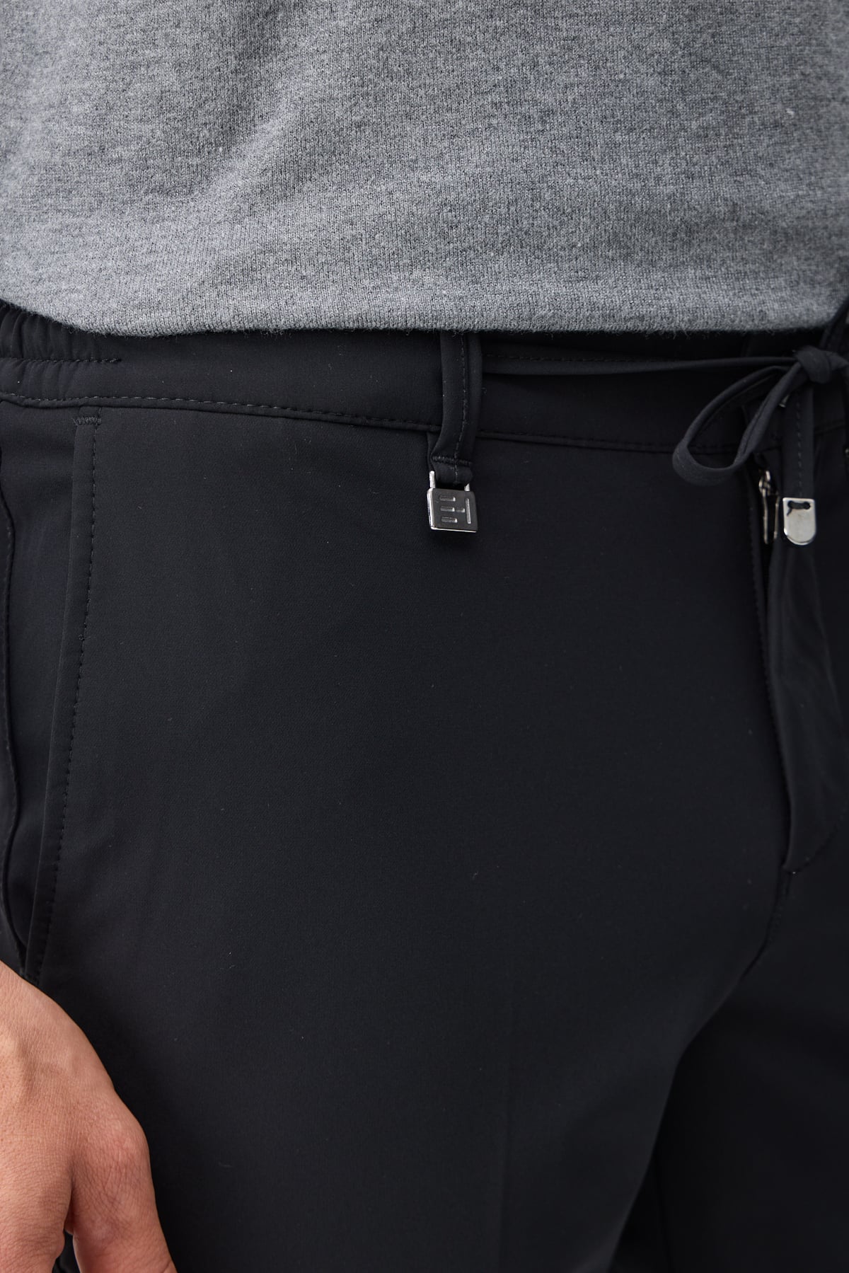 Poliamid Esnek Jogger Pantolon - Siyah