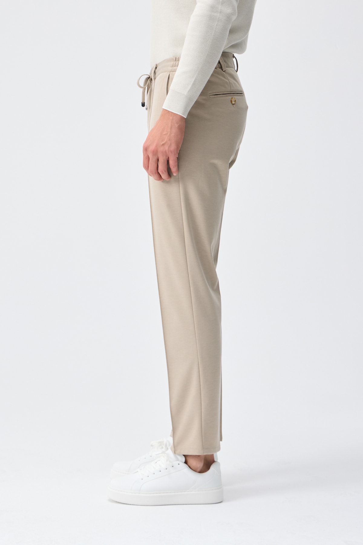 Bi-Stretch Nervürlü Pantolon - Bej