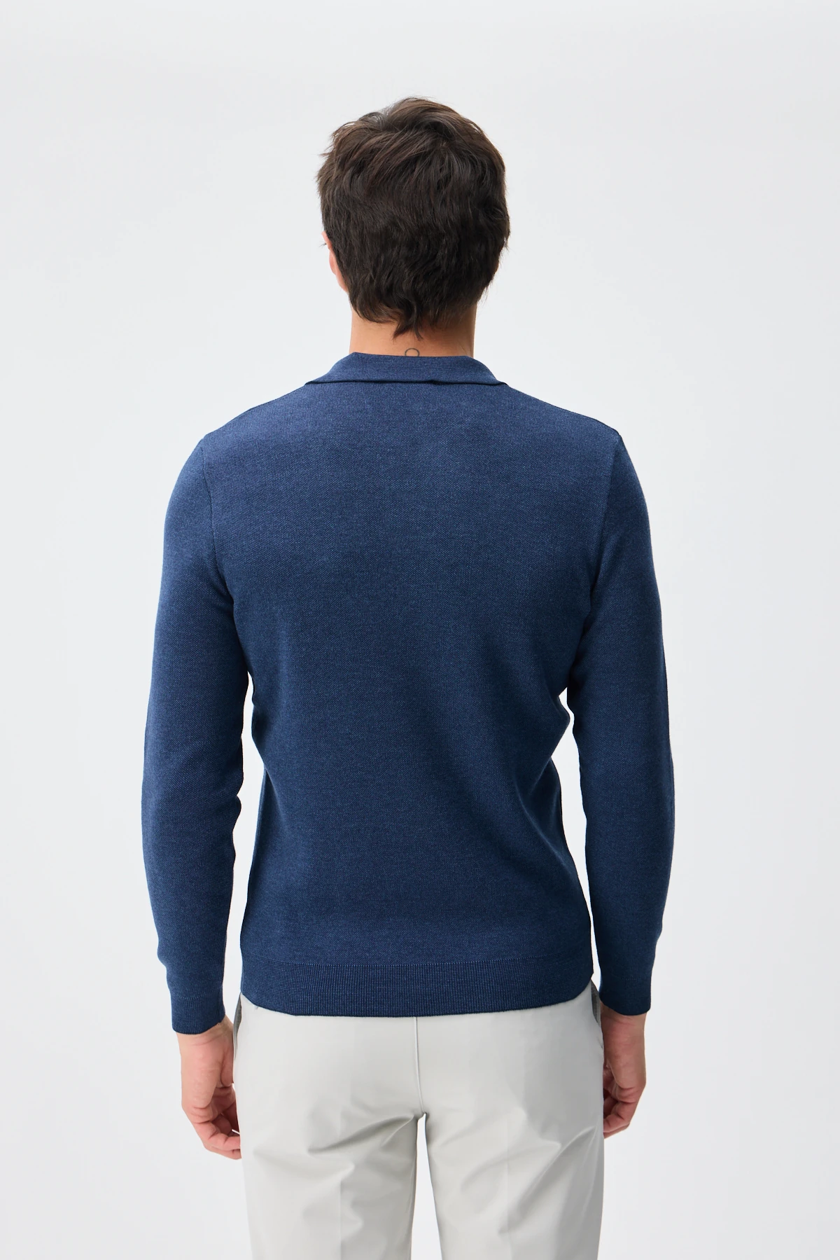 V Polo Yaka Triko - K.Lacivert/M.Mavi