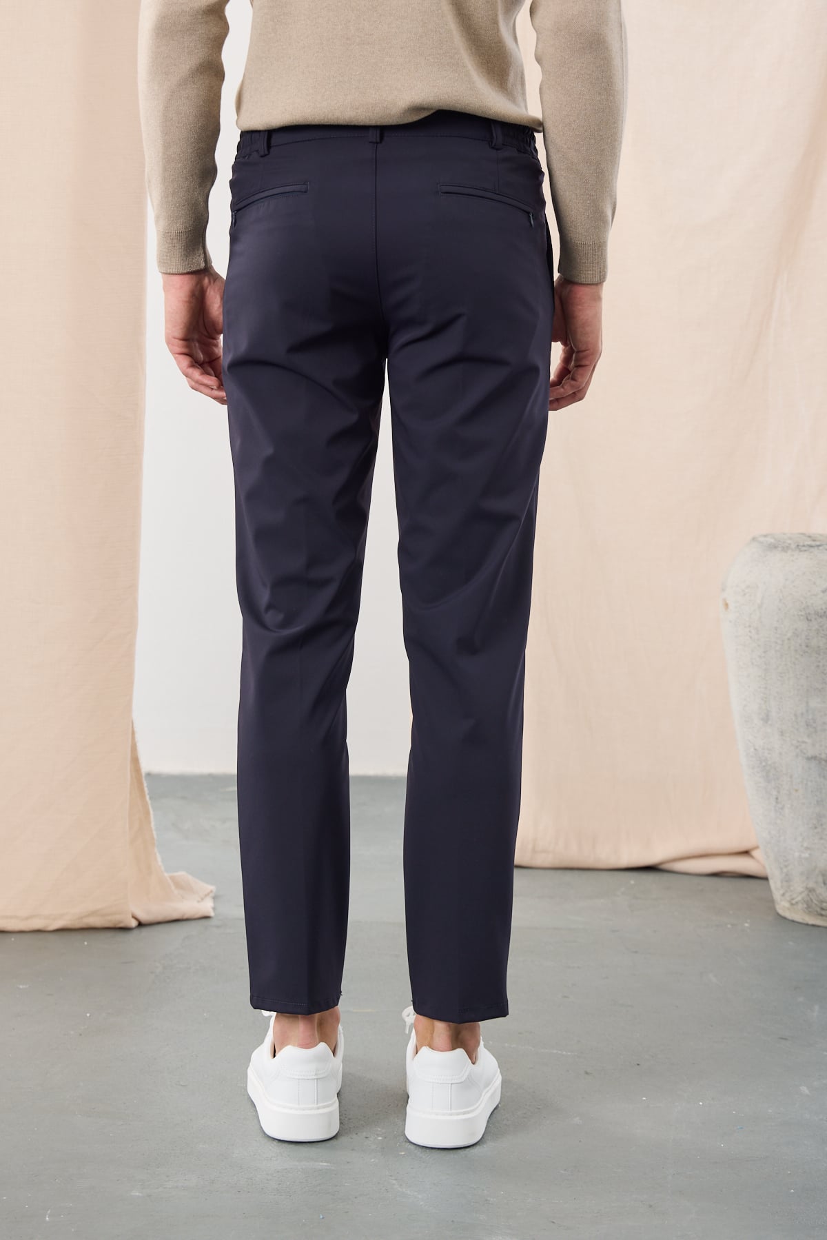 Poliamid Esnek Jogger Pantolon - Lacivert