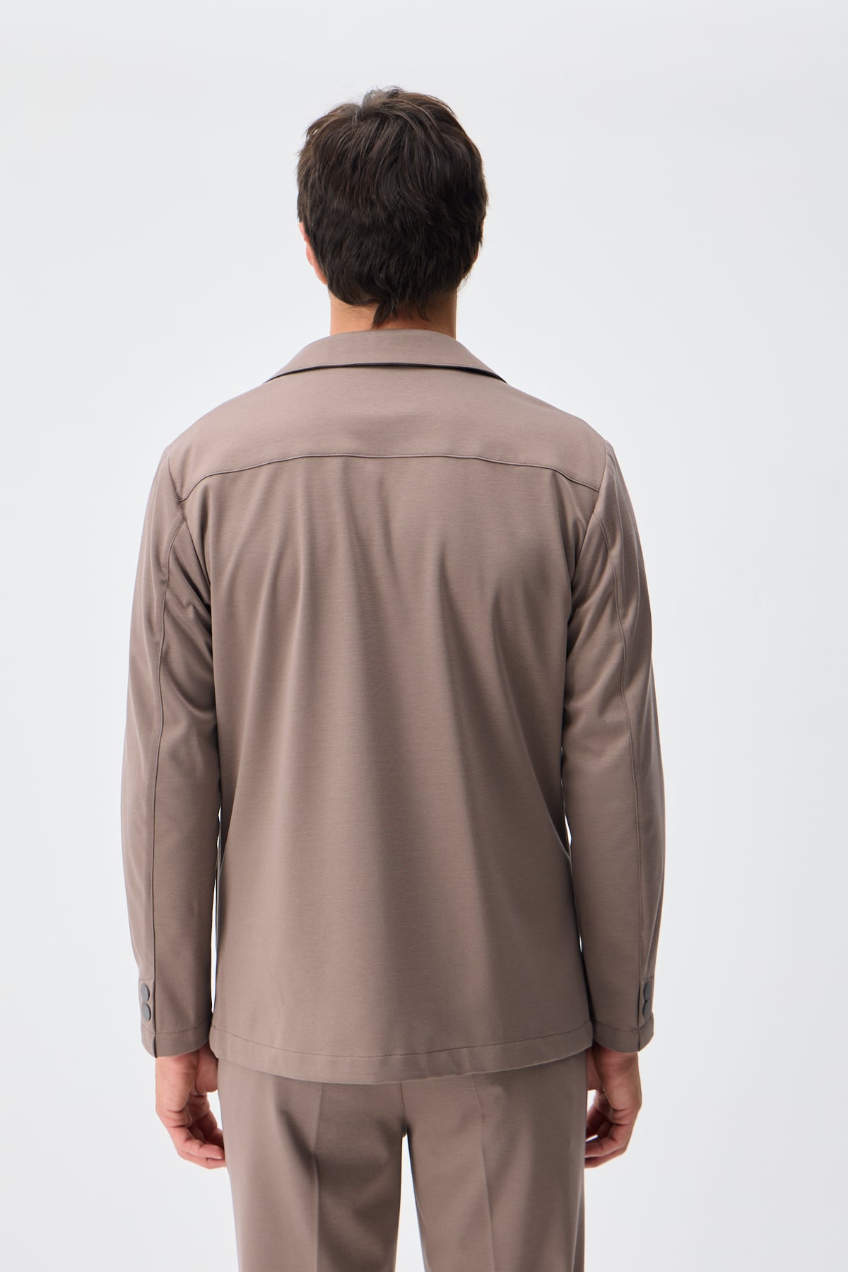 Teknik Kumaş Casual Blazer Ceket - A.Kahverengi