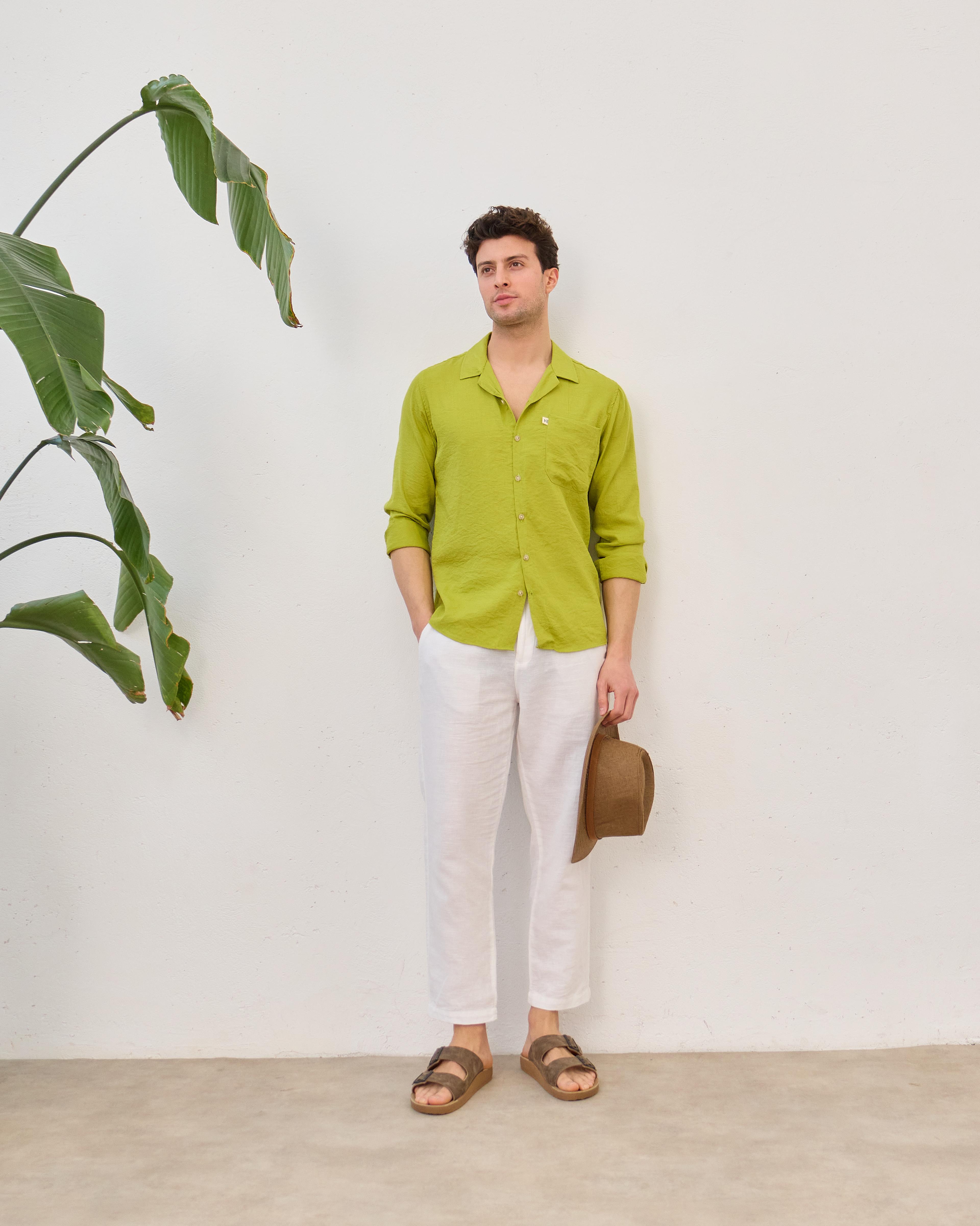Loose Fit Salaş Gömlek - Yağ yeşili
