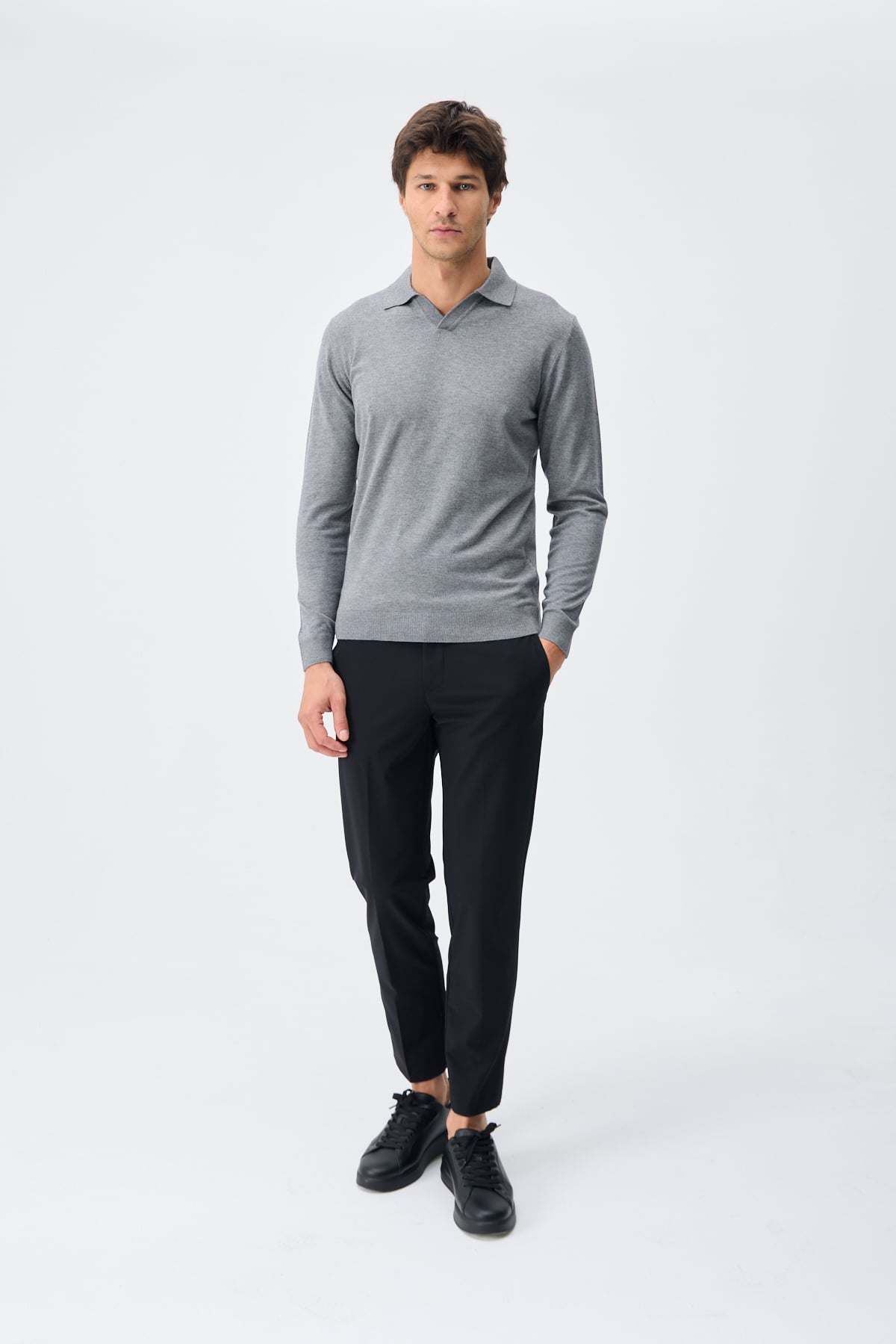 Poliamid Esnek Jogger Pantolon - Siyah