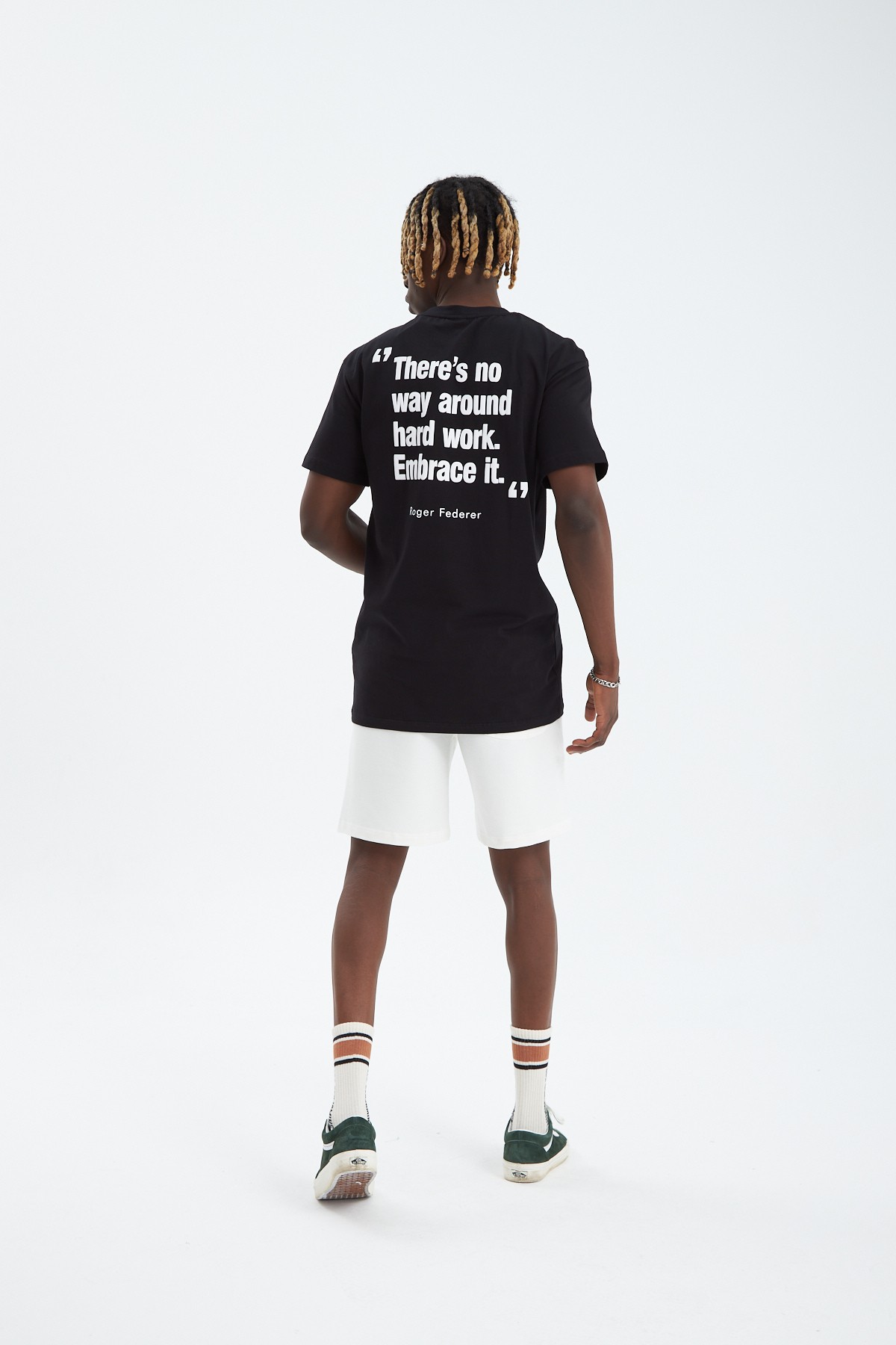 Roger Federer Siyah Relaxed Fit Tshirt