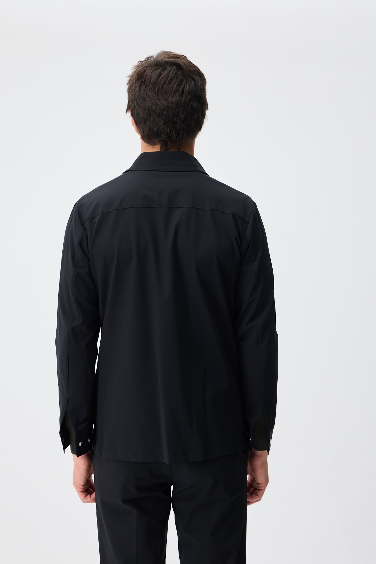 Teknik Dokulu Overshirt Ceket - Siyah