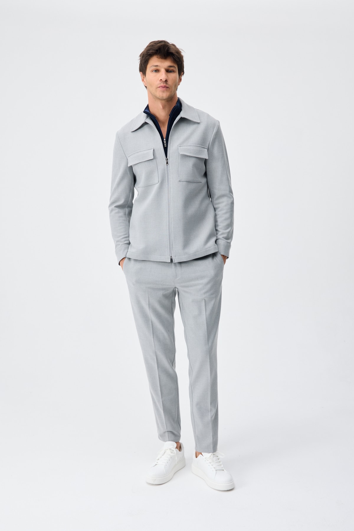 Astarlı Teknik Overshirt Ceket - Gri
