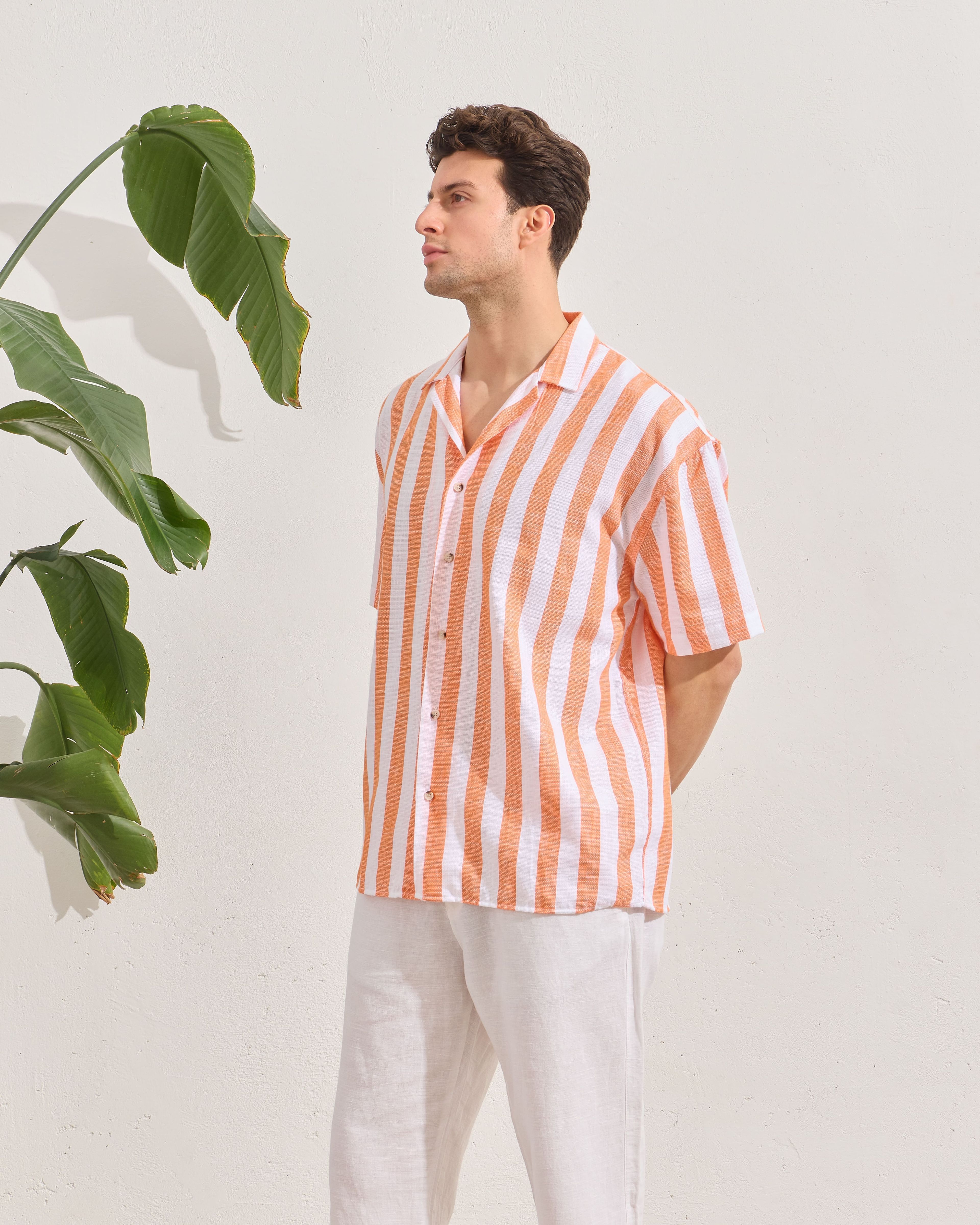Çizgili Pamuk Oversize Gömlek