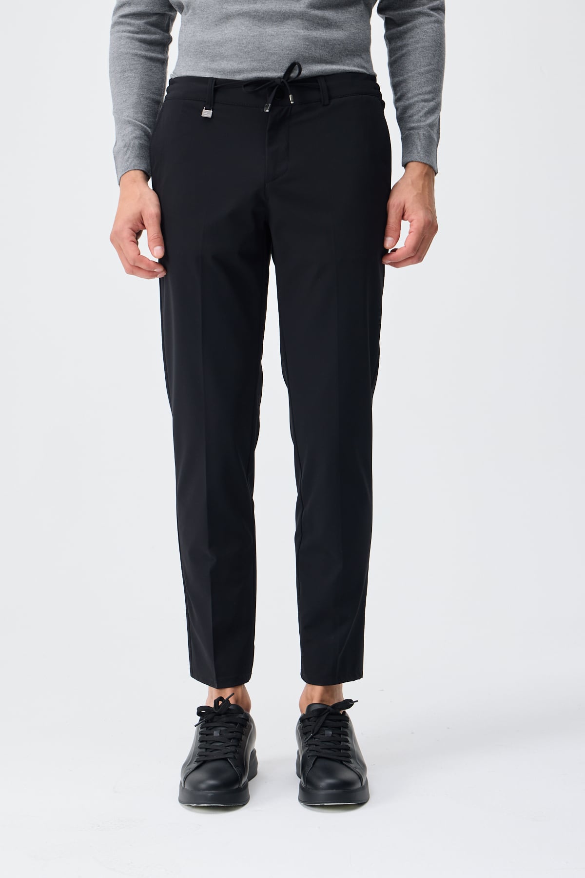 Poliamid Esnek Jogger Pantolon - Siyah