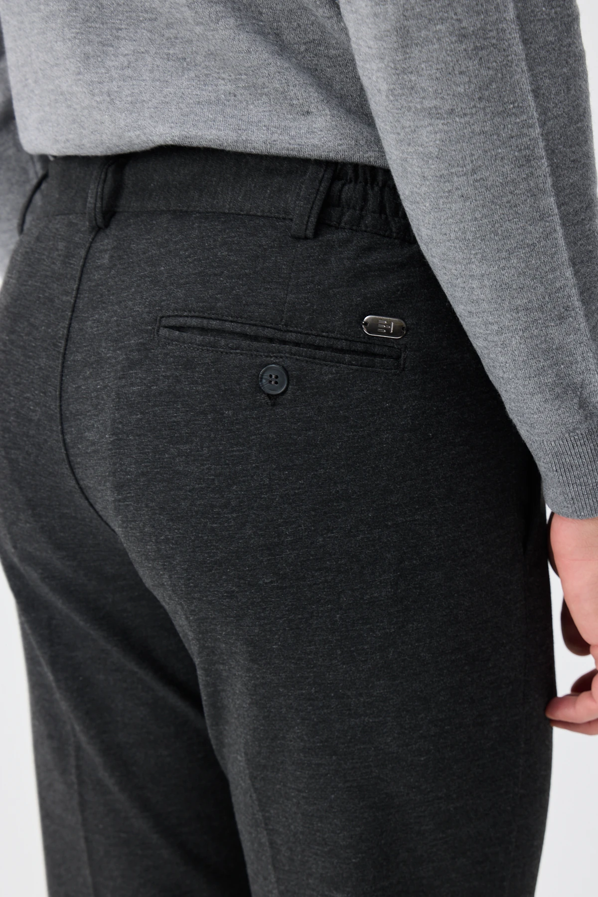 Melanj Dokulu Smart Pantolon - Siyah