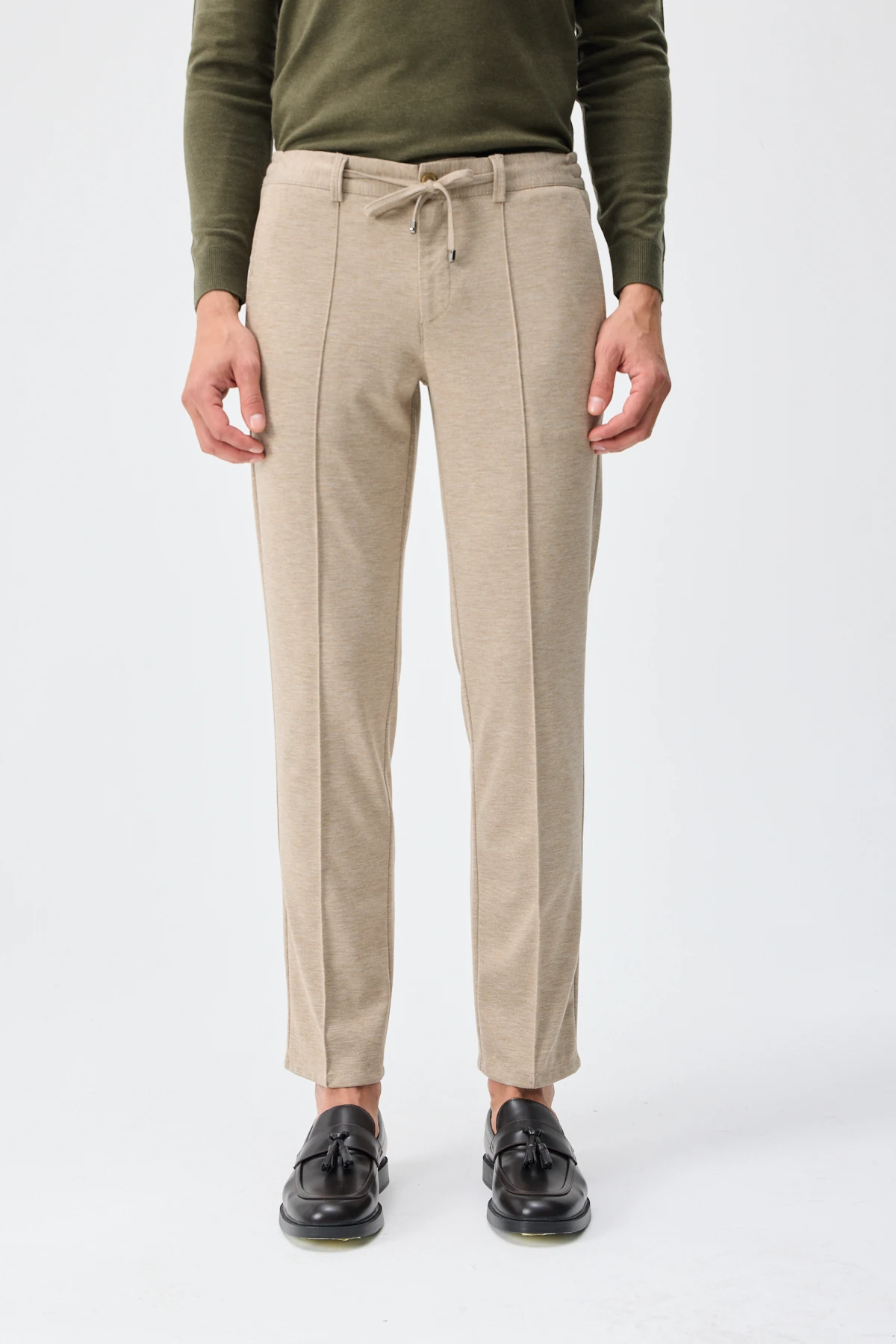 Melanj Dokulu Smart Pantolon - Vizon