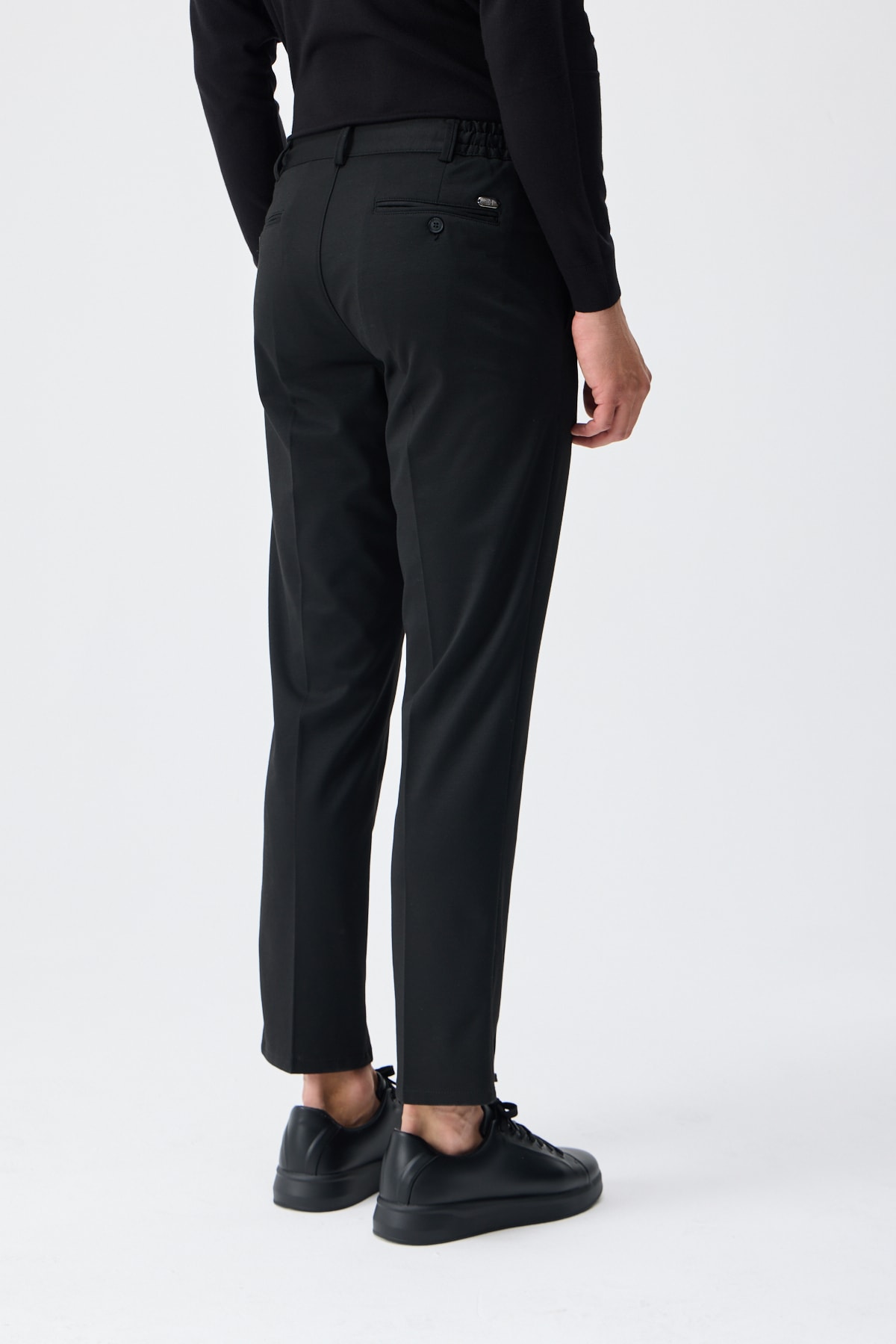 Bi-Stretch Nervürlü Pantolon - Siyah