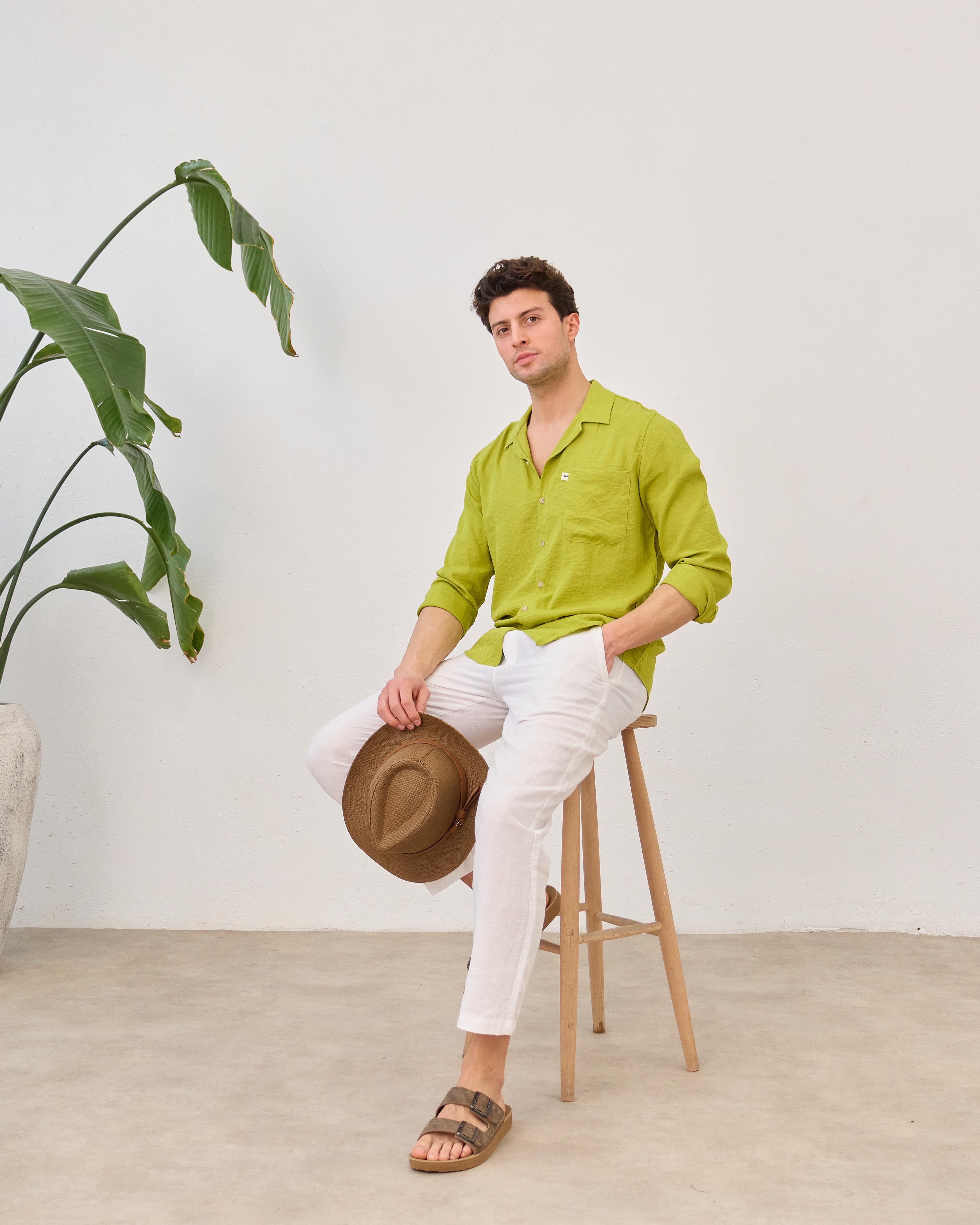 Loose Fit Salaş Gömlek - Yağ yeşili