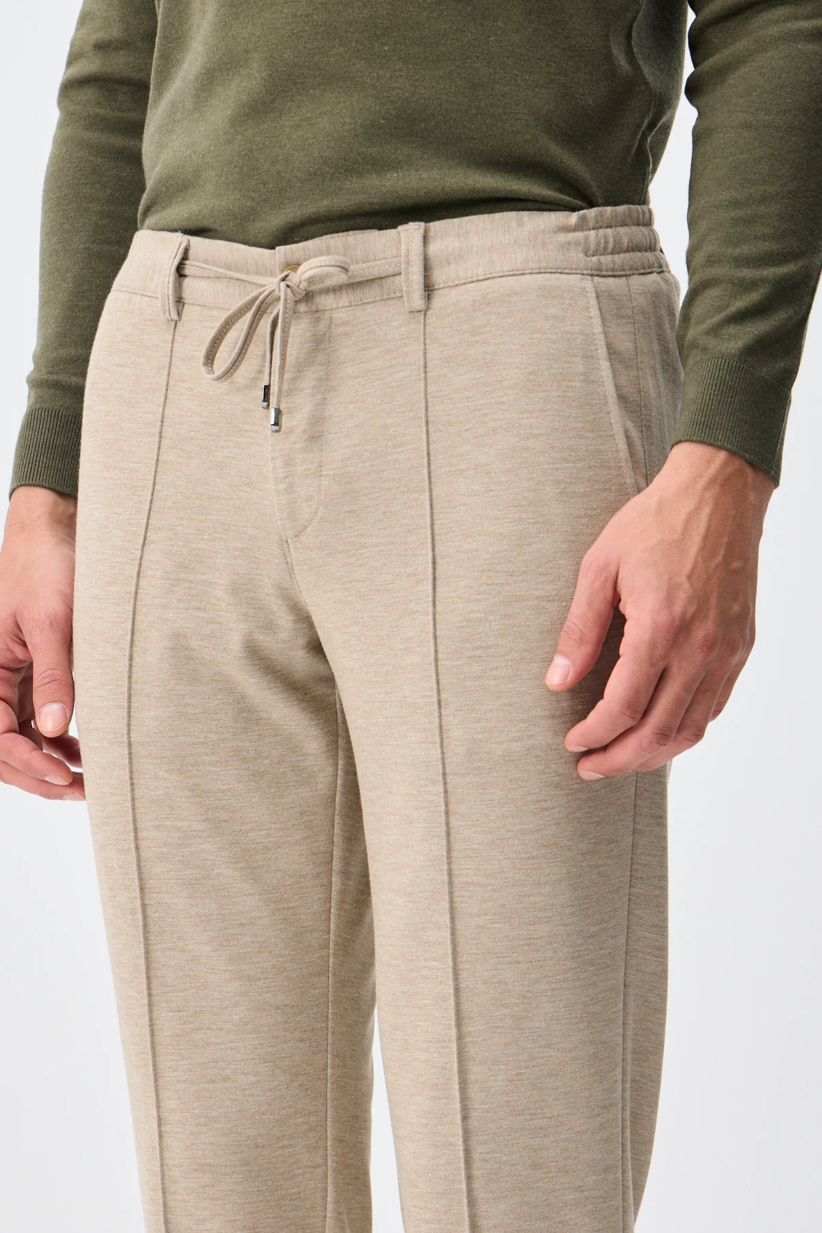 Melanj Dokulu Smart Pantolon - Vizon