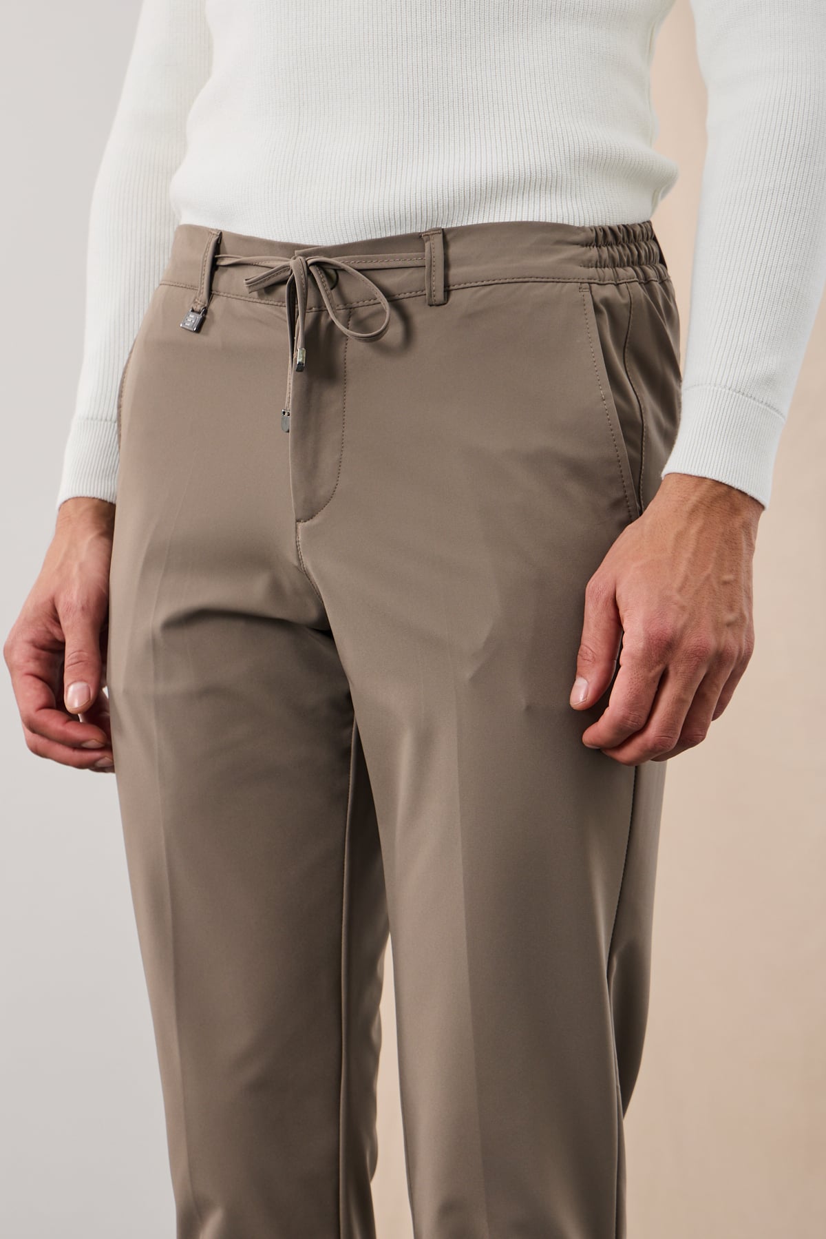 Poliamid Esnek Jogger Pantolon - Karamel