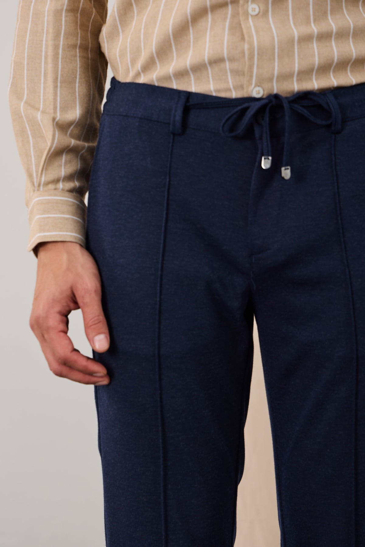 Melanj Dokulu Smart Pantolon - Lacivert