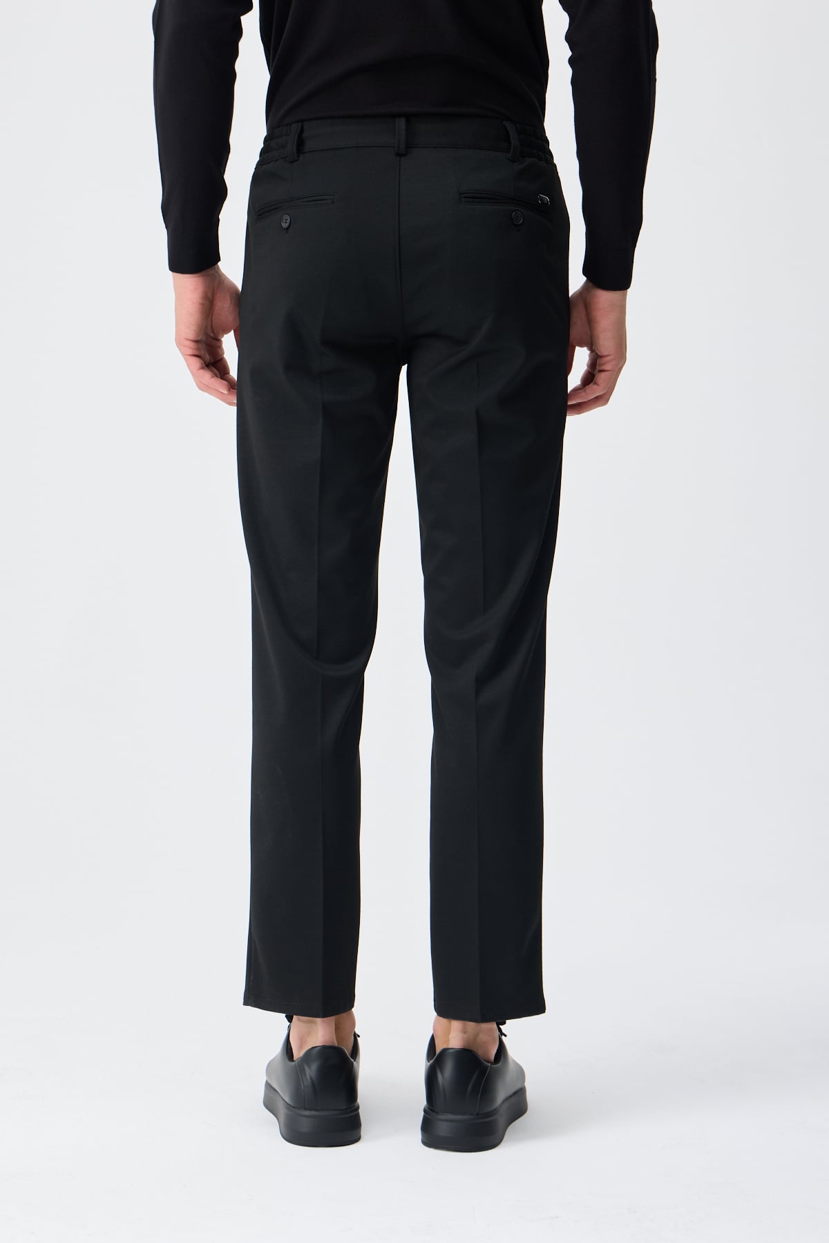 Bi-Stretch Nervürlü Pantolon - Siyah